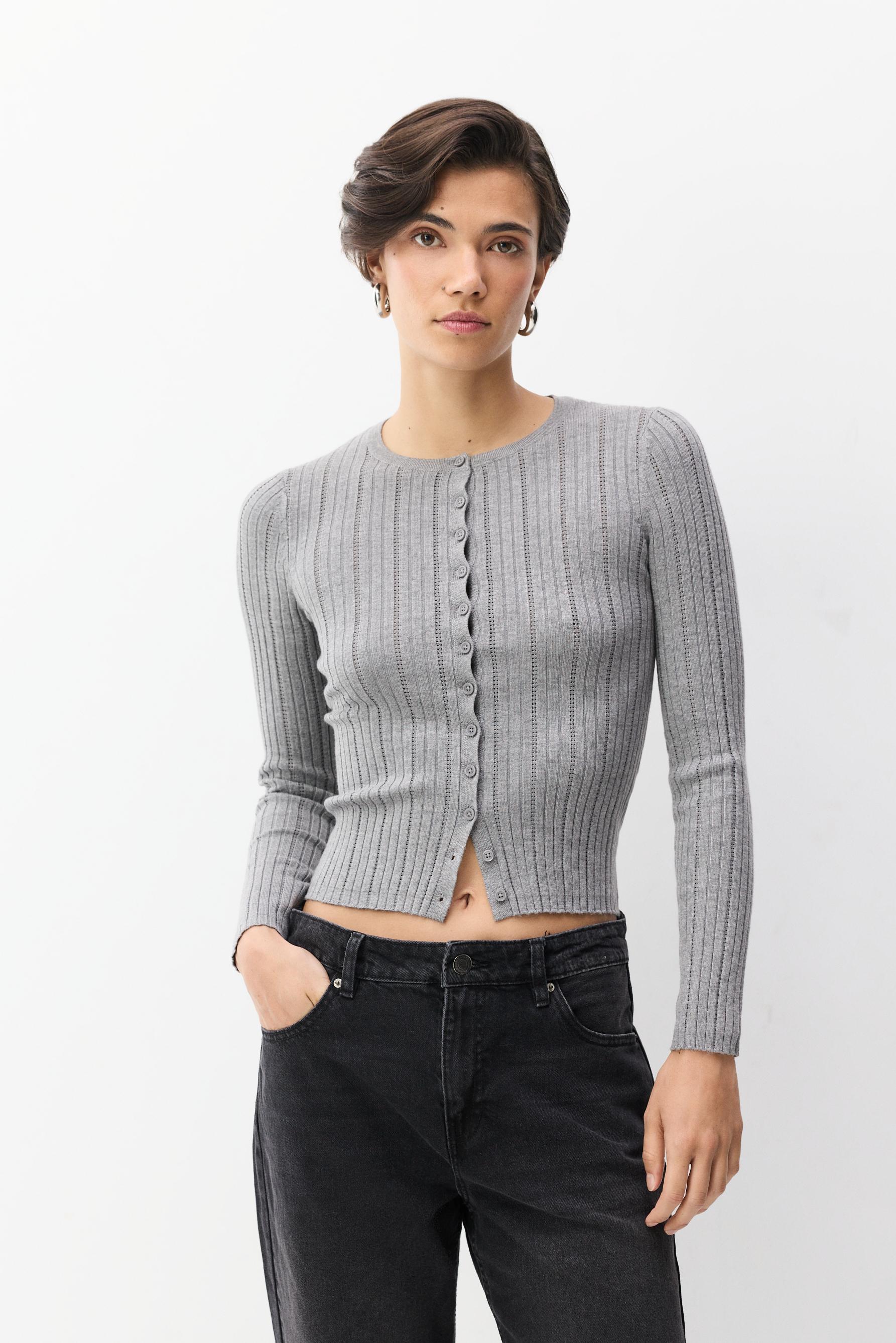 Chaqueta canalé calado