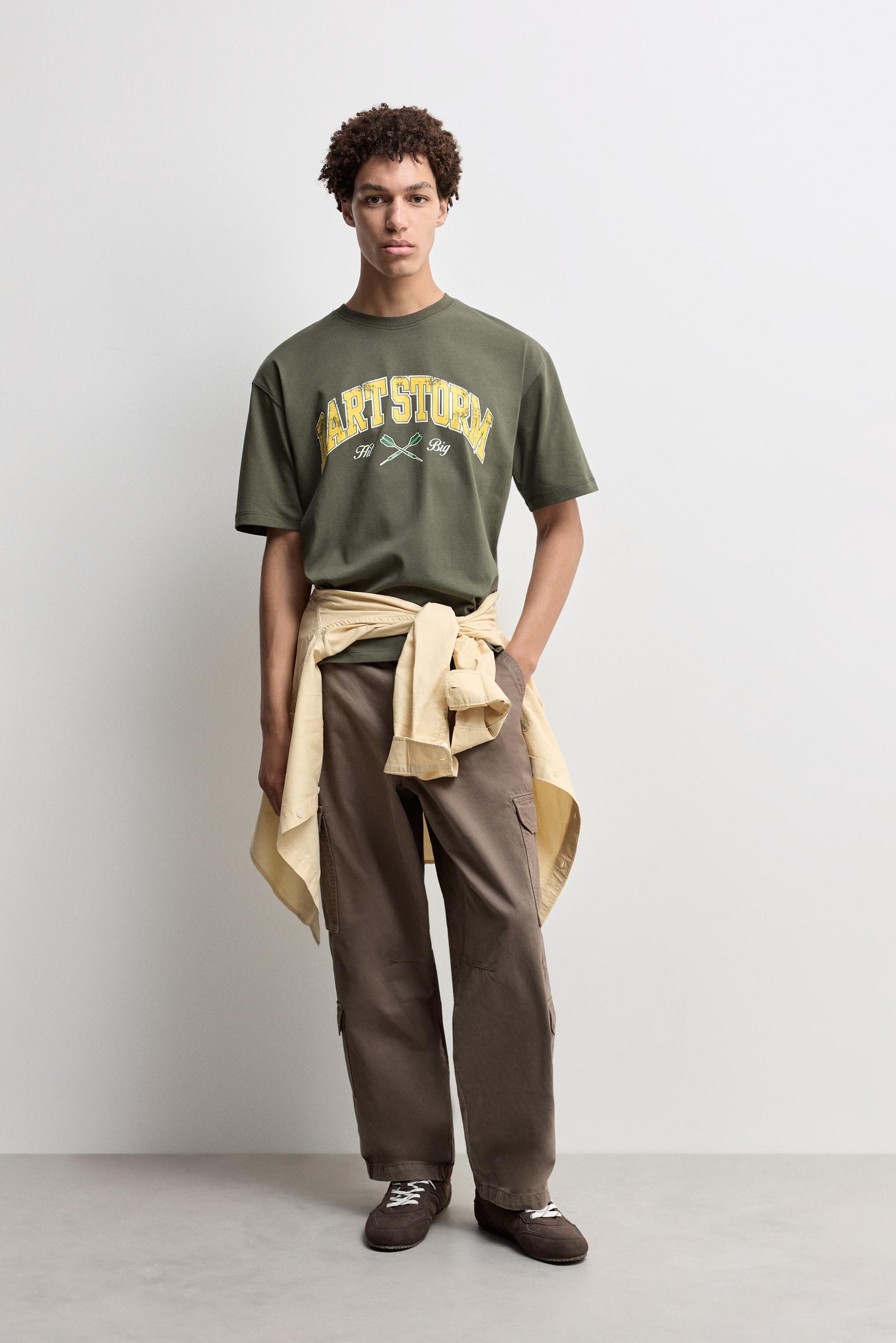 Oversize printed T-shirt — PALE GREEN