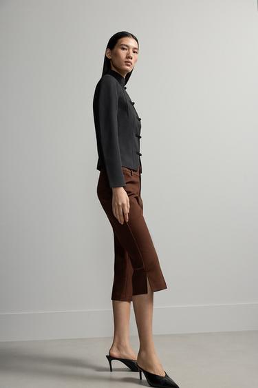 Two-button capris — CHOCOLATE 4