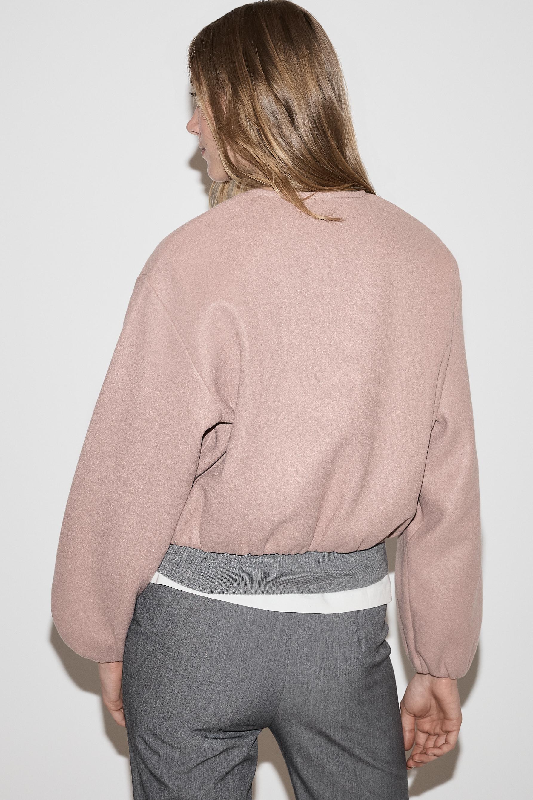 Felt bomber jacket — DARK PINK