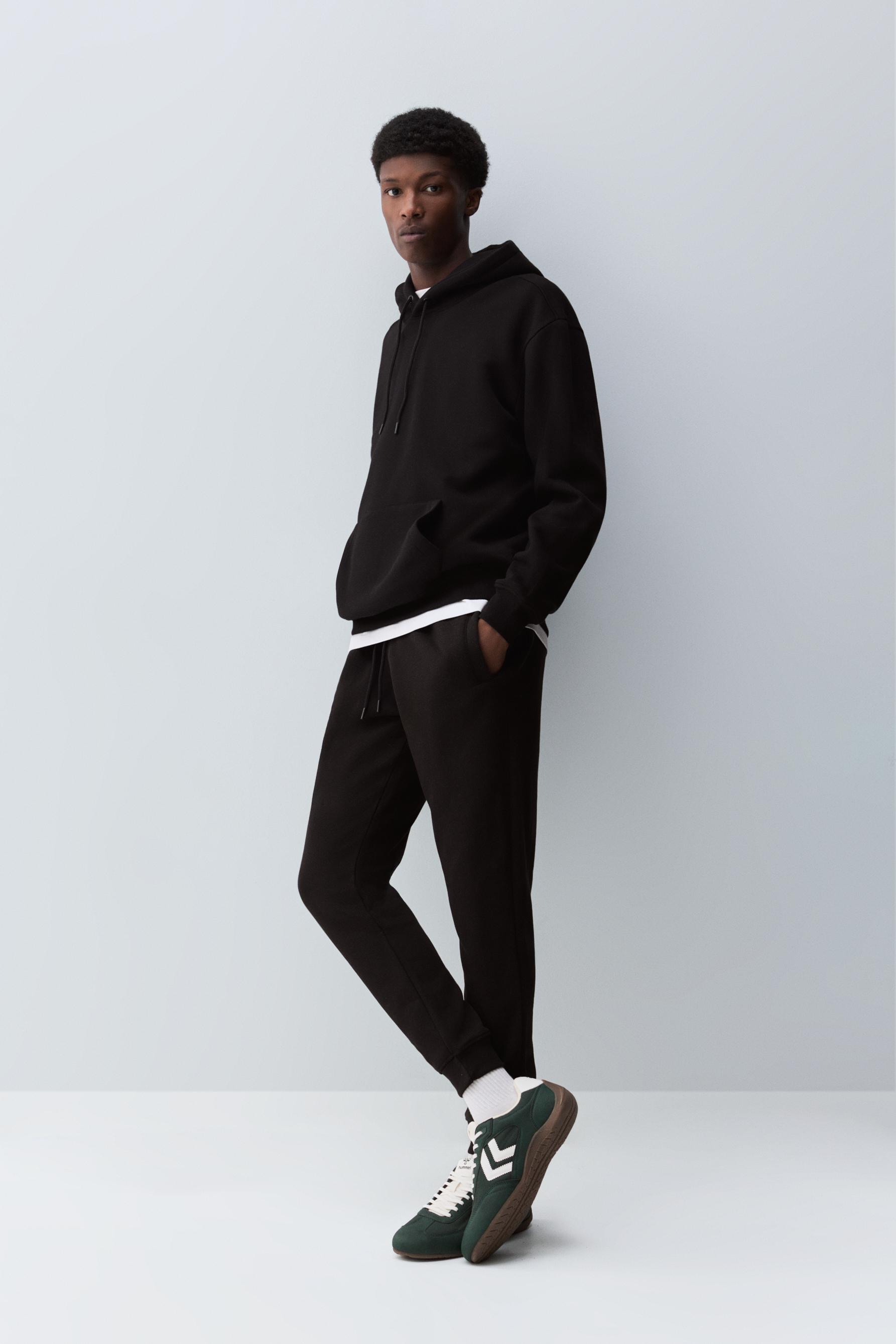 Regular fit tracksuit bottoms — BLACK