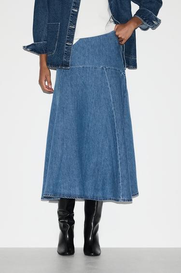 A-line midi denim skirt — INDIGO 2