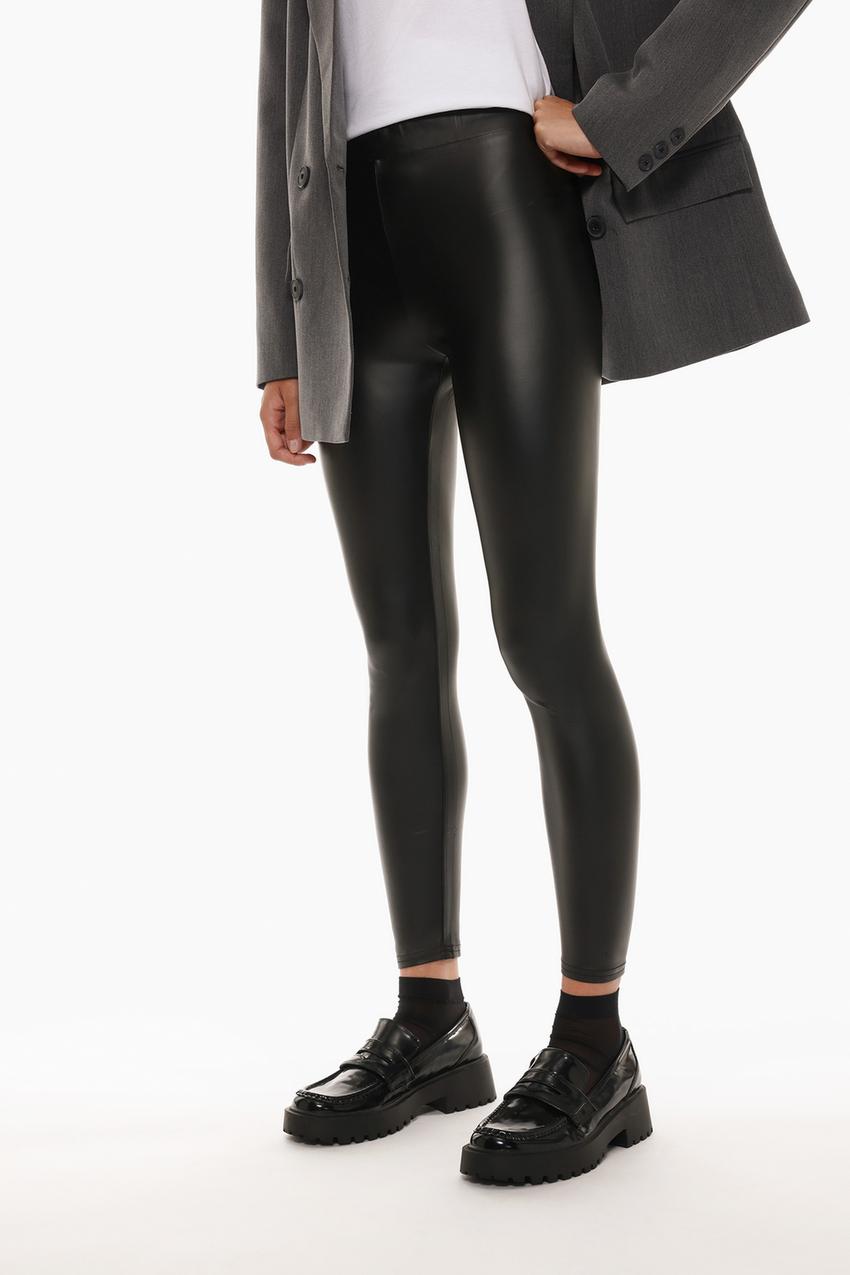 Leggins Pantalones Cuero Mujer Pull And Bear Leggings Efecto Piel