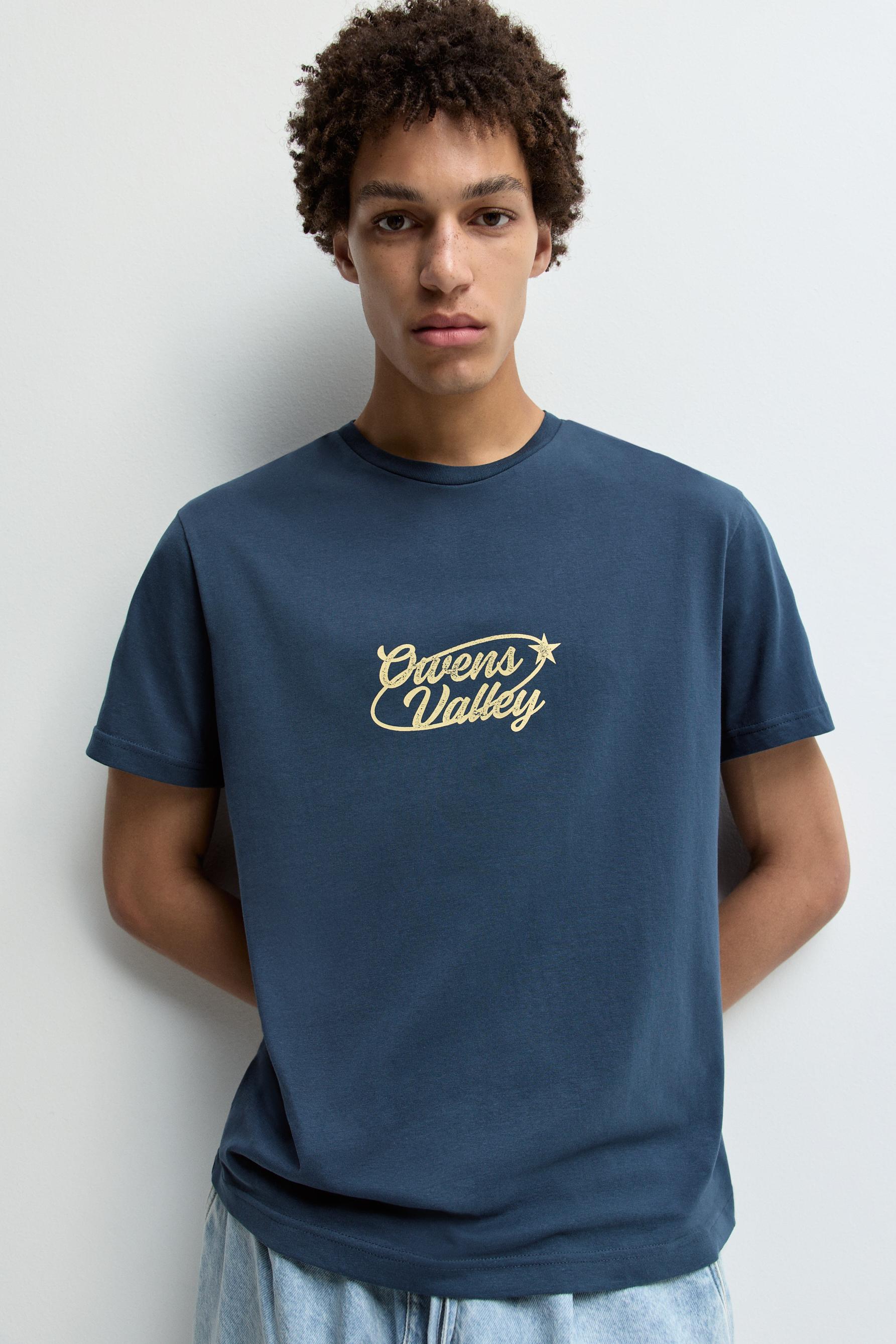 Printed T-shirt — FADED BLUE