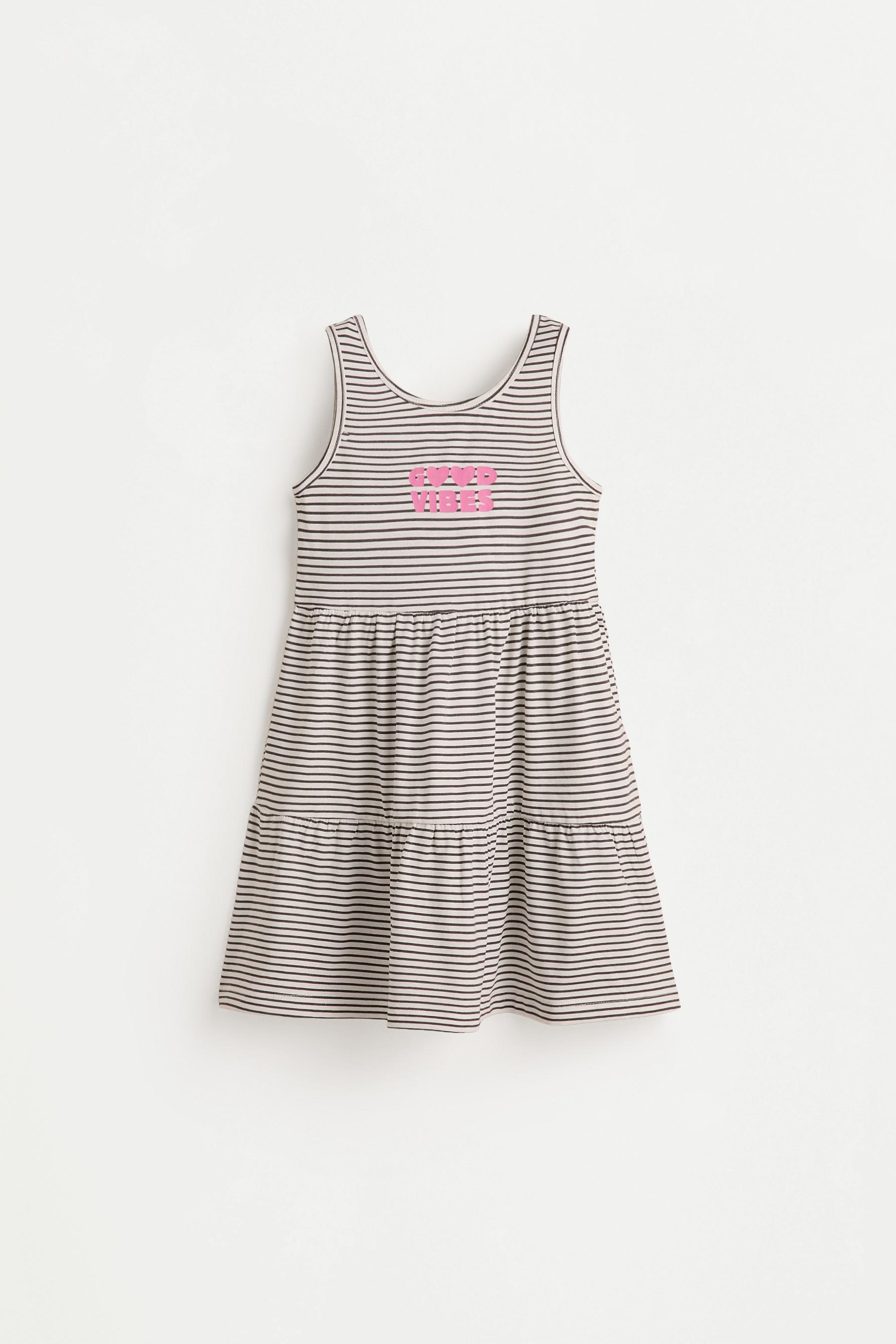 Printed strappy dress — OFF WHITE