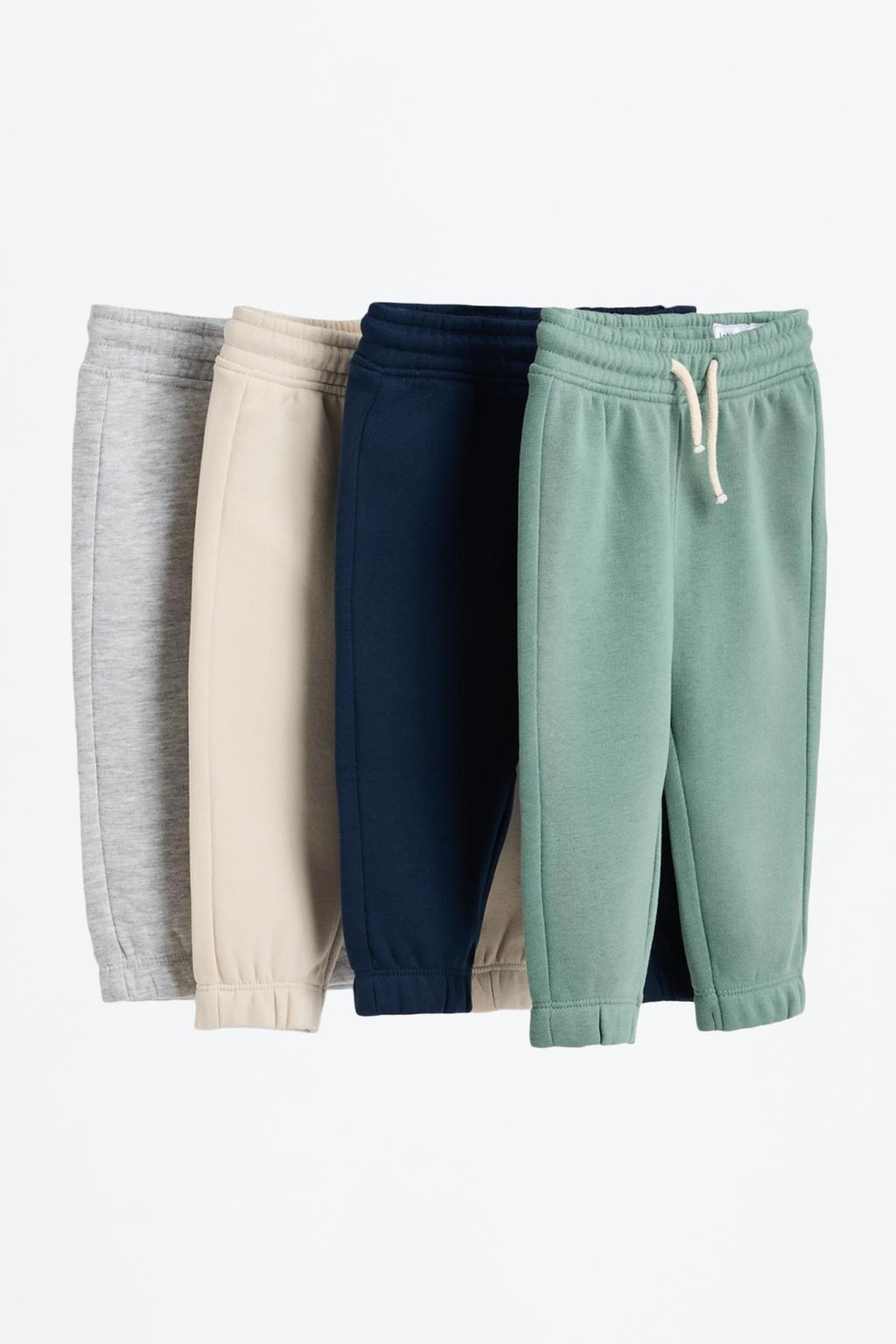 Confezione da 4 pantaloni in felpa liscia