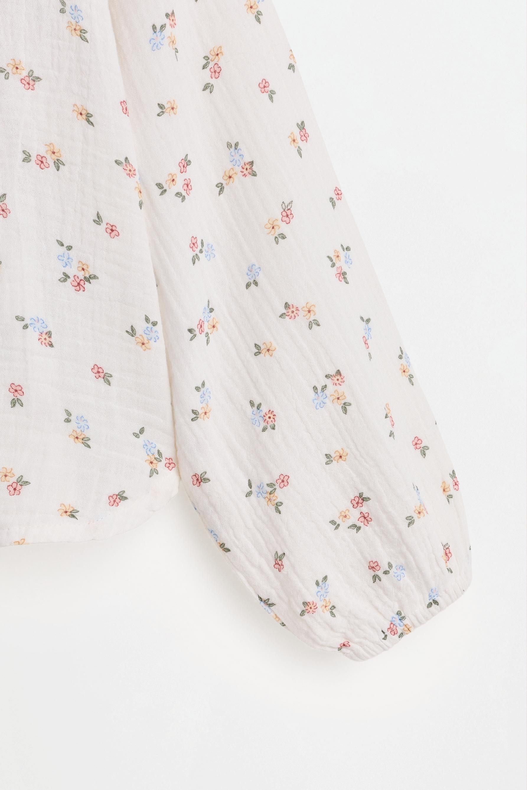 Printed double gauze blouse — PINK
