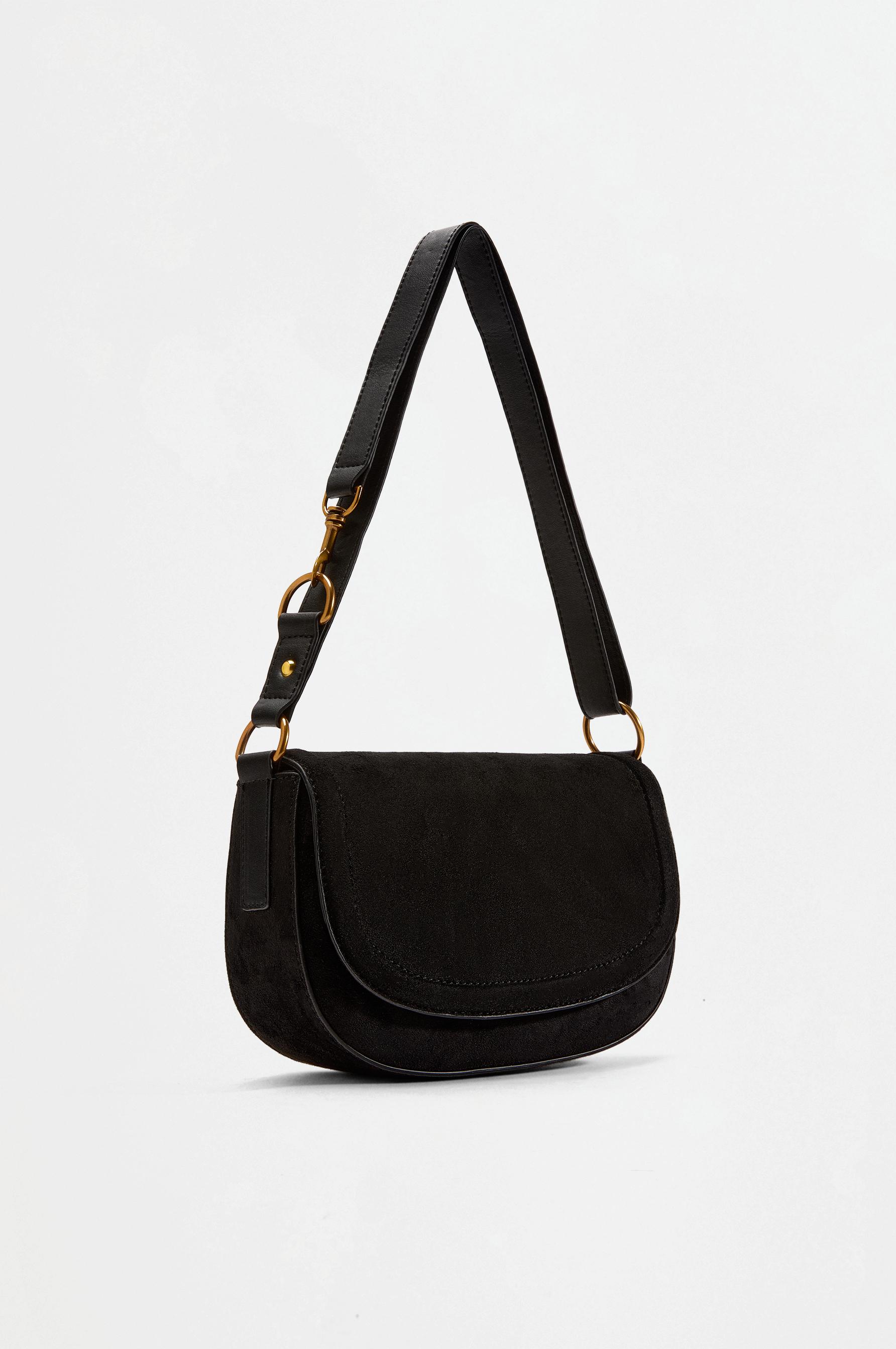 Multiway flap shoulder bag — BLACK