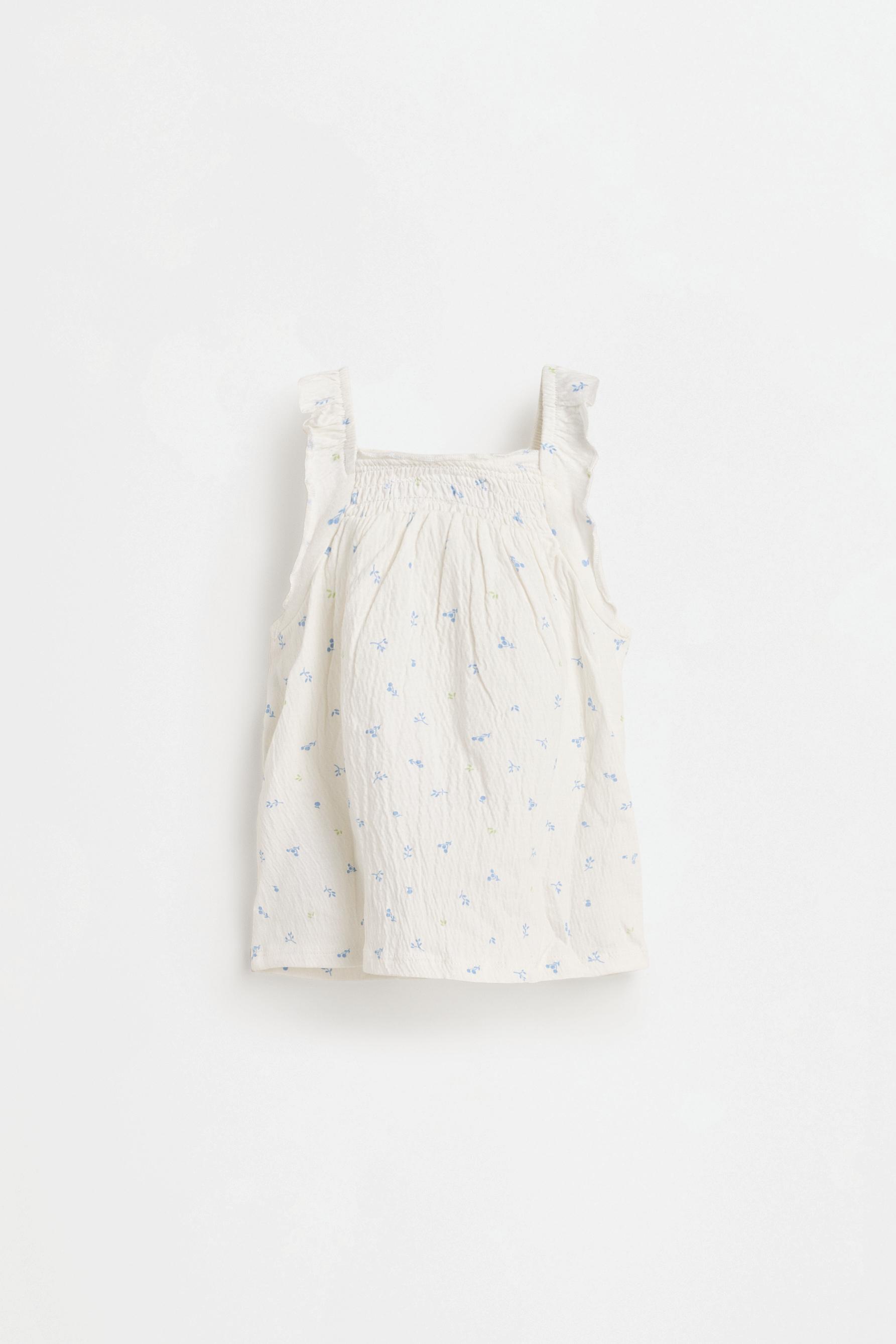 Crepe dress and bloomer set — OFF WHITE