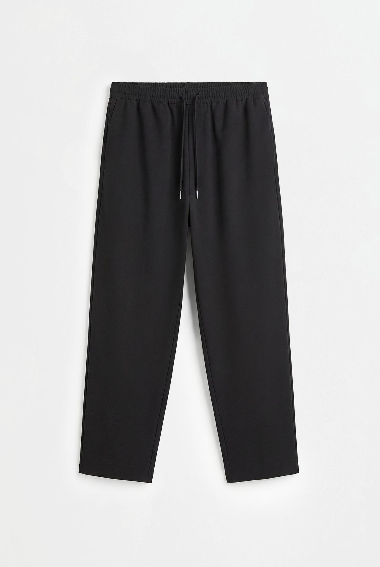 Baggy tailored joggers — BLACK