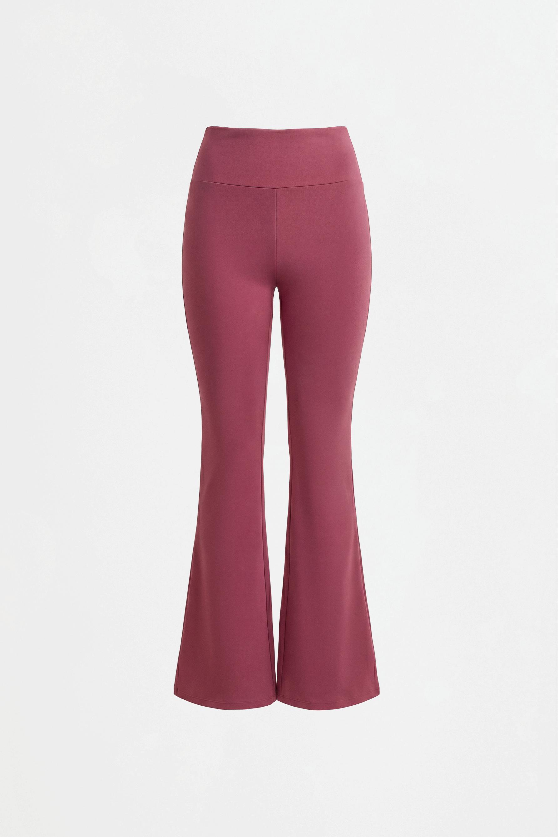 Basic bell bottom sports leggings — DARK PINK