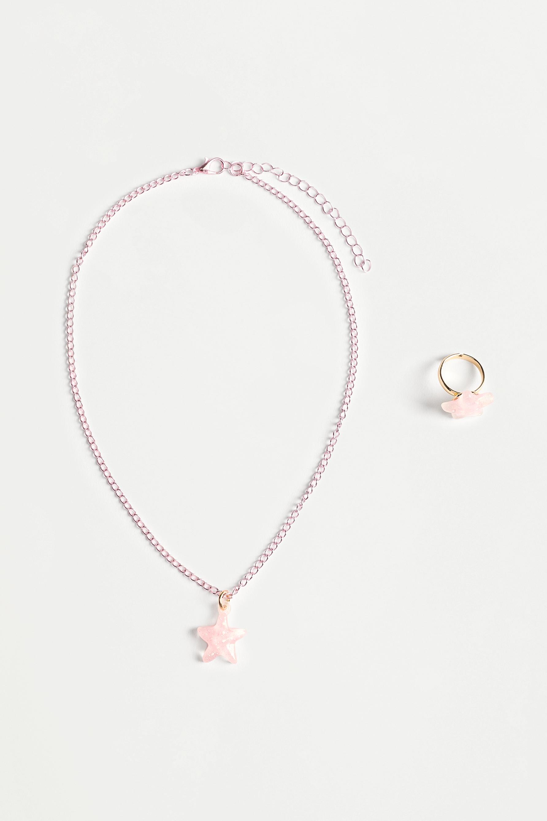 Star necklace and ring set — LILAC (alternate view)