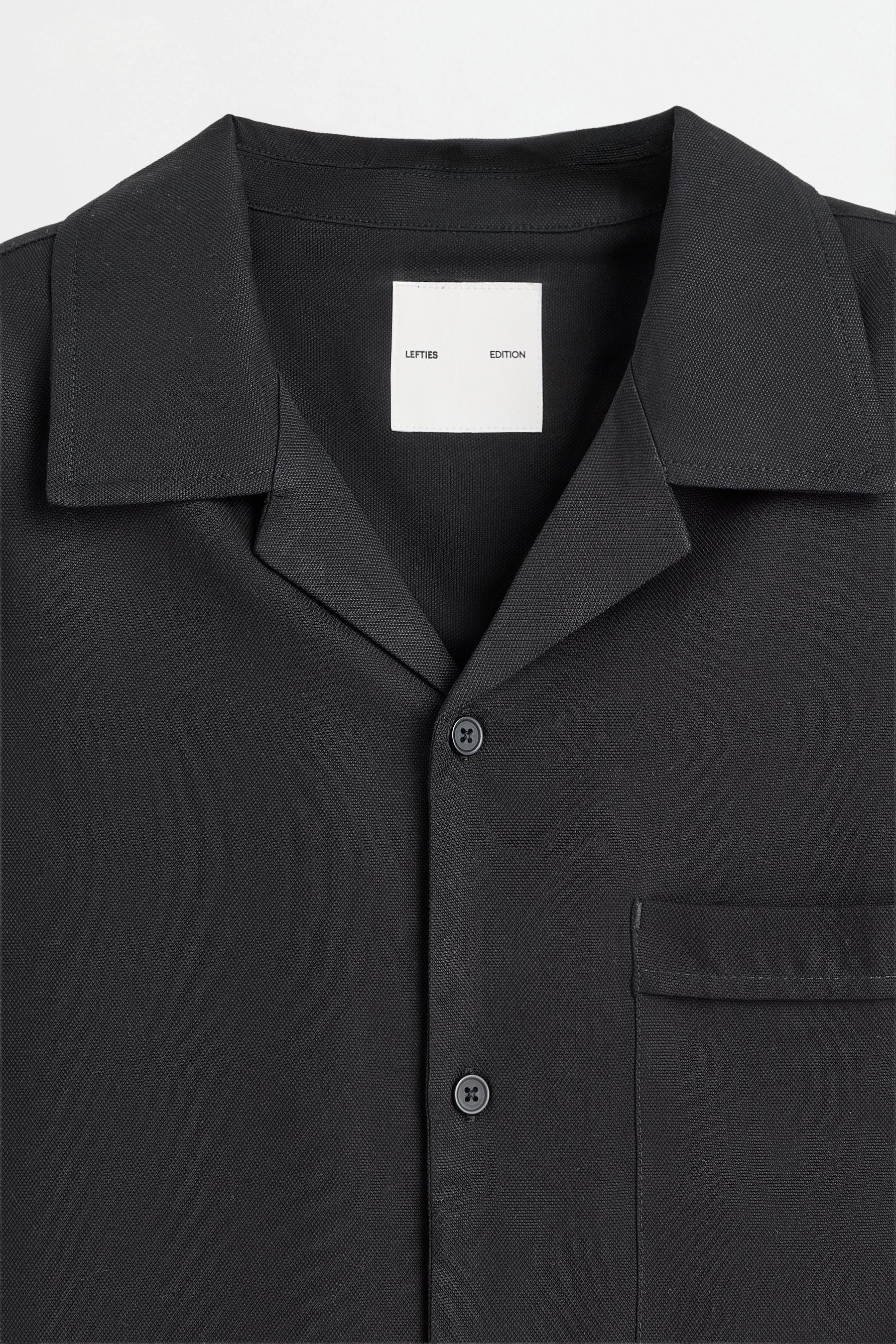 Flowing shirt with pocket — BLACK