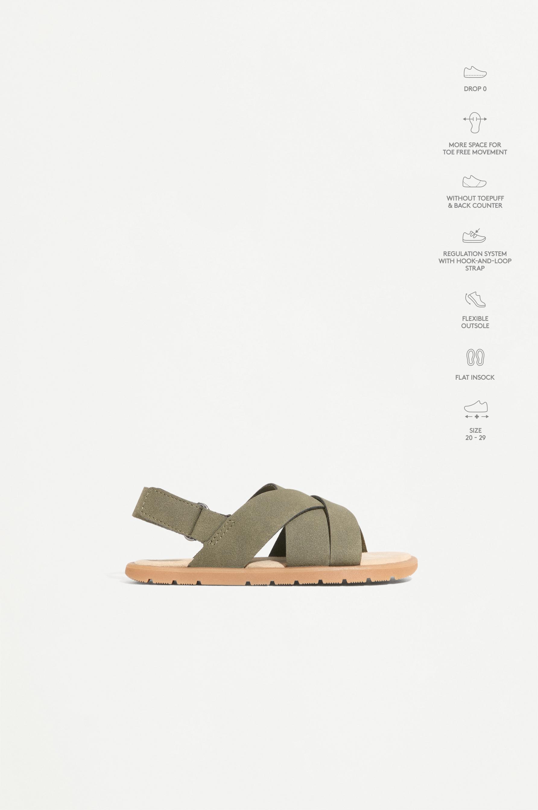BAREFOOT STRAP SANDALS — KHAKI