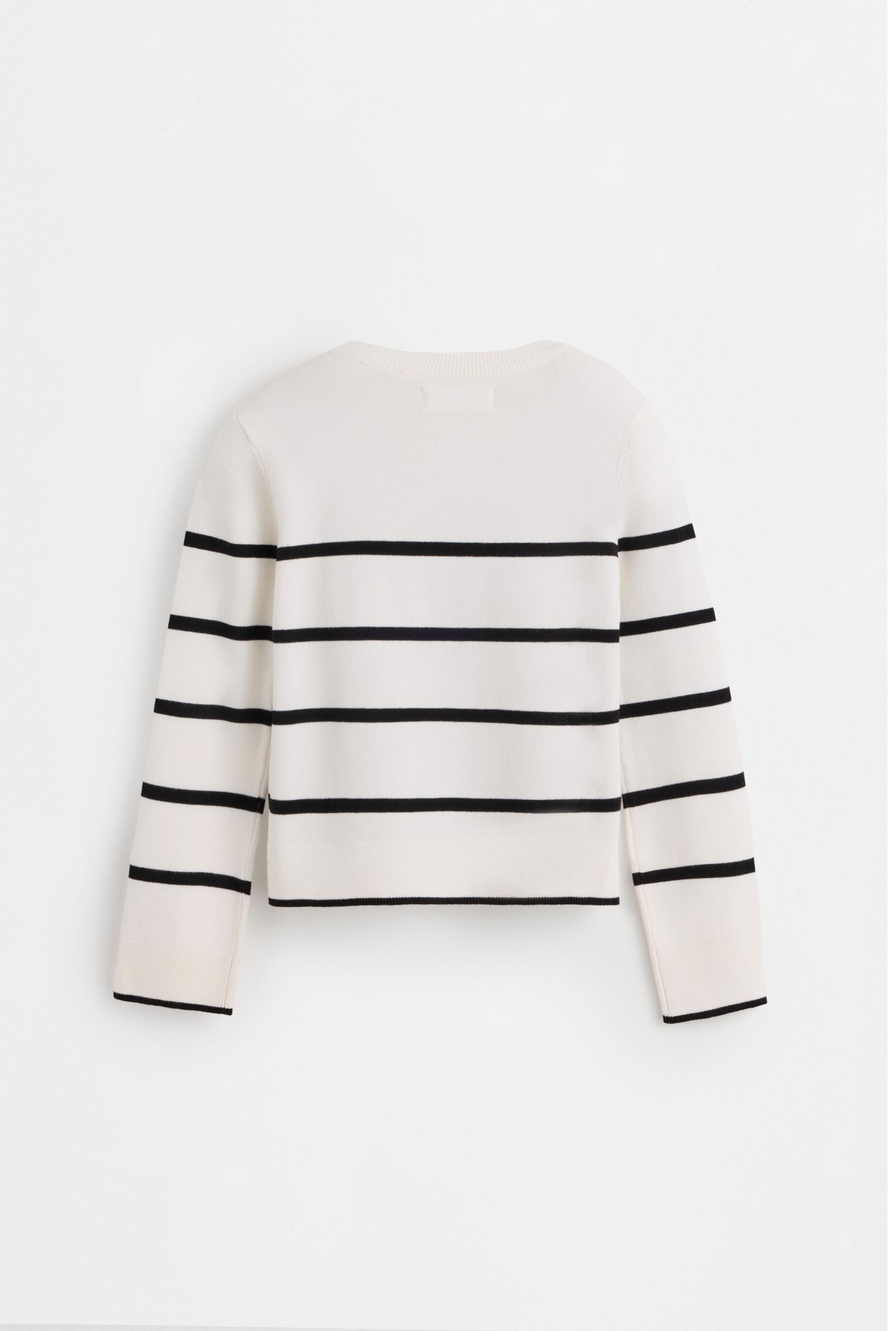 Knit sweater — WHITE/BLACK