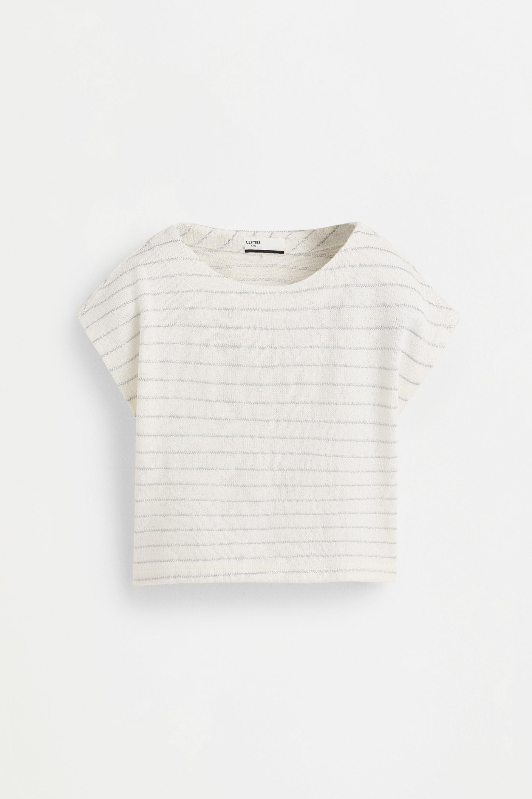 Shimmery bias cut T-shirt — SILVER