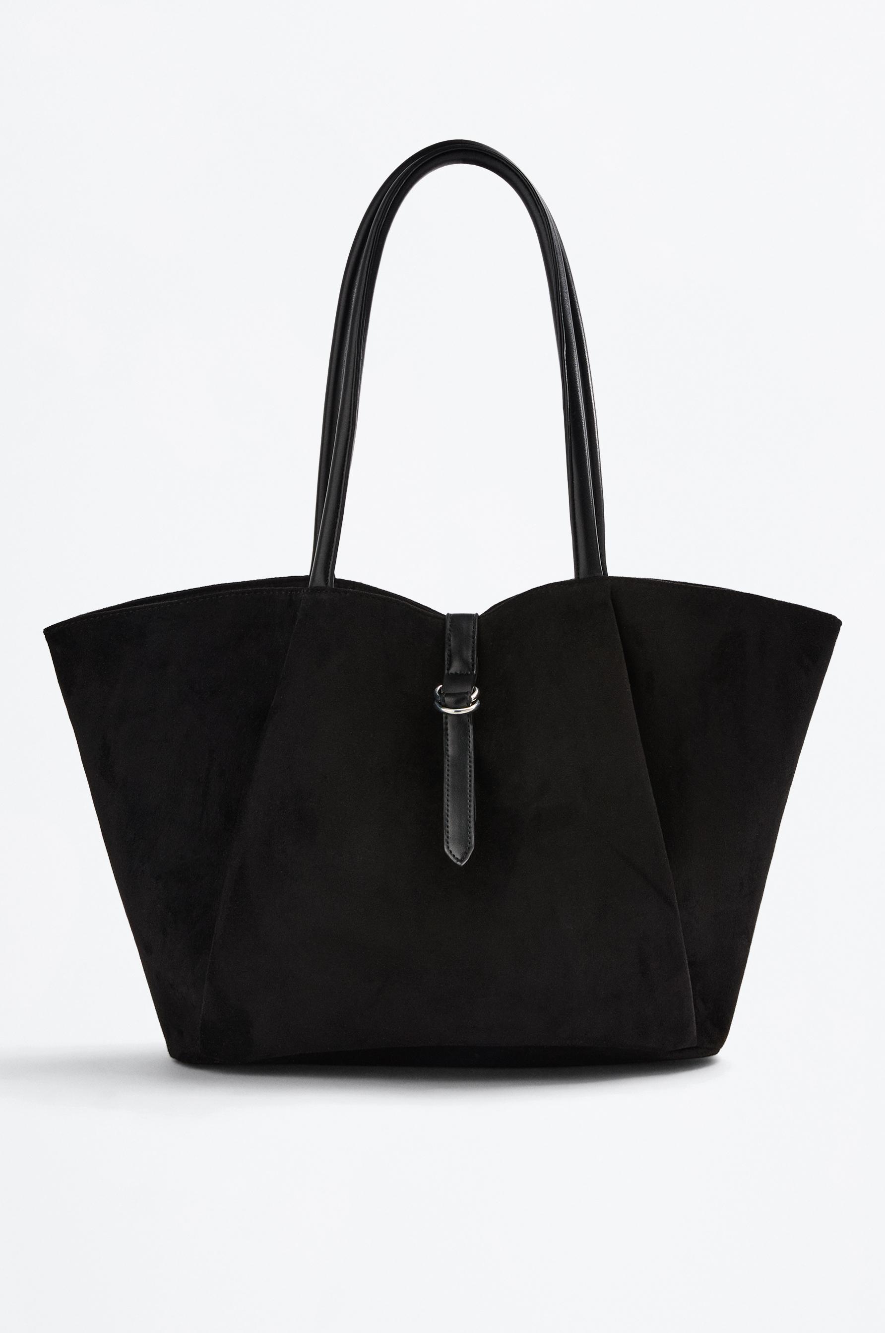 Bolso shopper efecto suede detalle cinturón