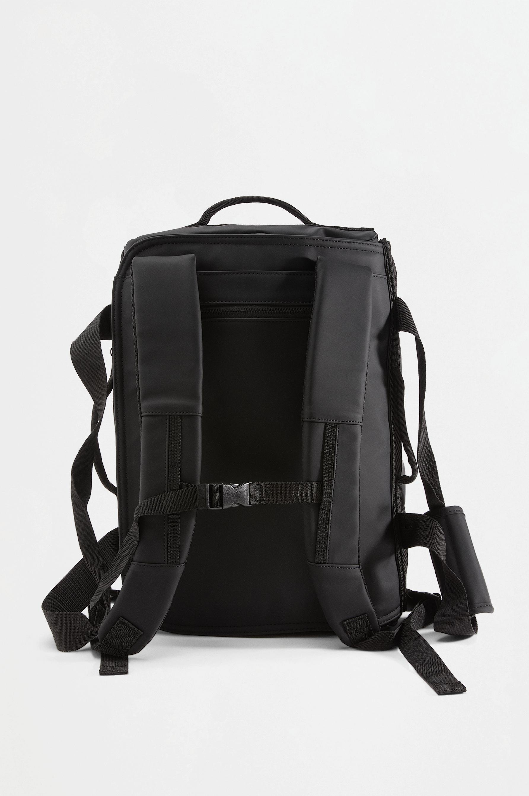 Rubberized travel backpack — BLACK