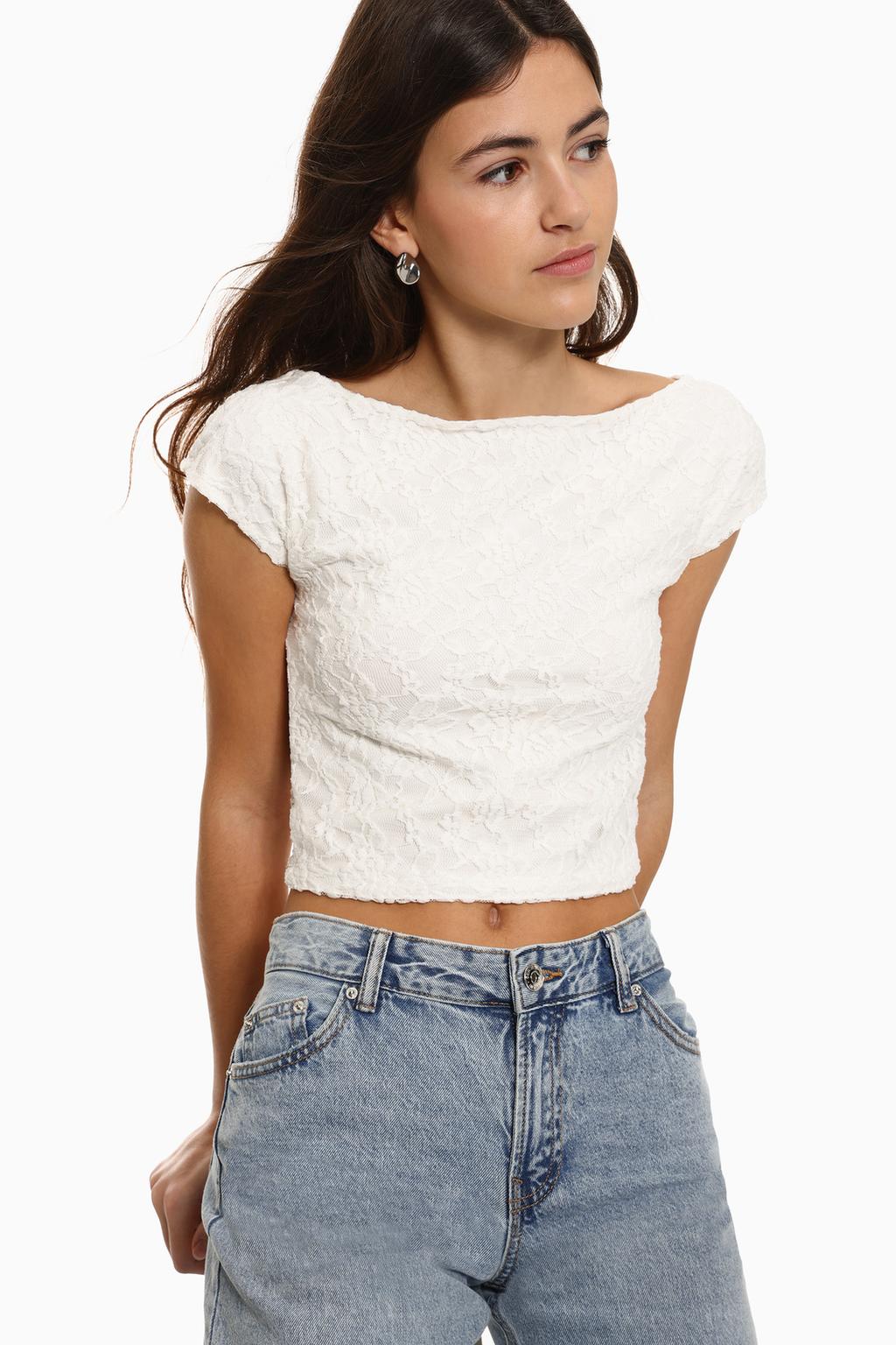 Short sleeve lace T-shirt