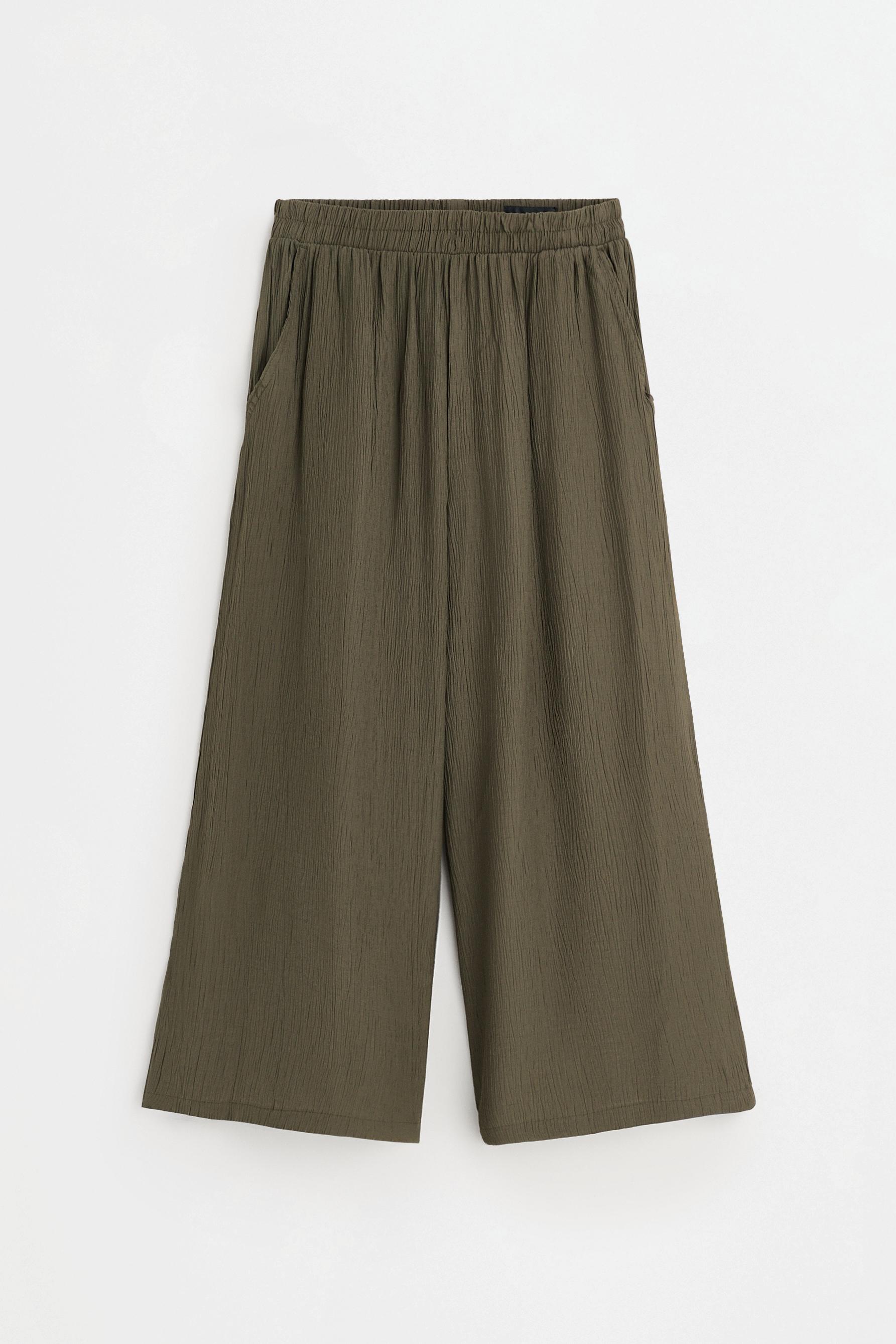 Textured culottes — DARK KHAKI
