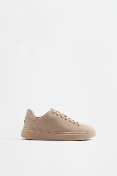 Contrast heel counter slipper — BEIGE 1