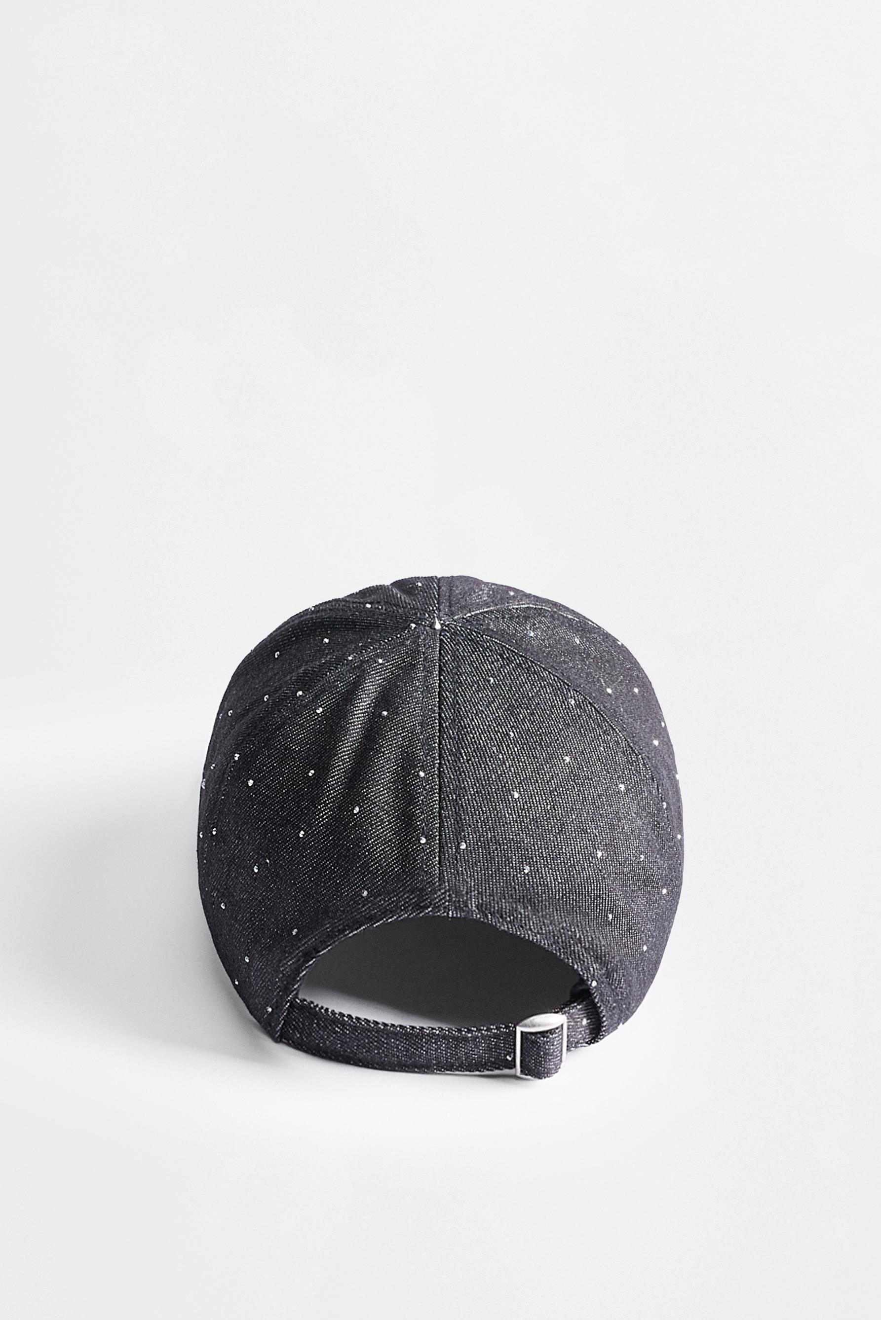 Rhinestone cap — BLACK MARL