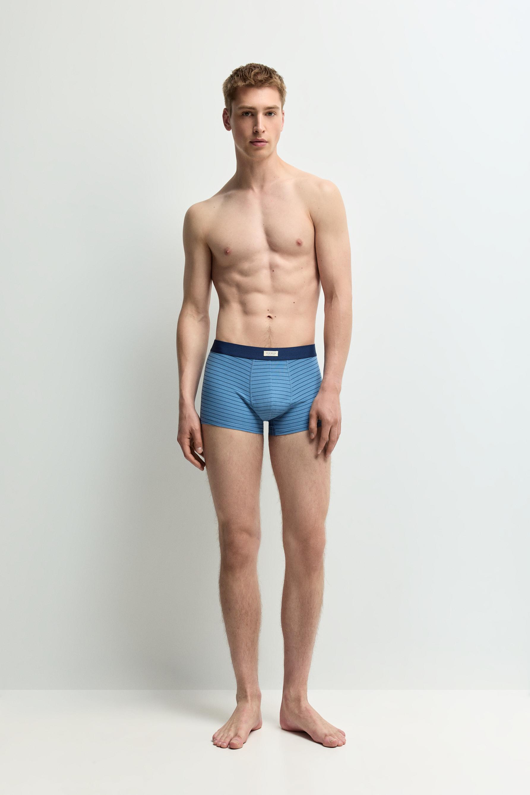 Striped Boxers (5-Pack) — GREY/BLUE