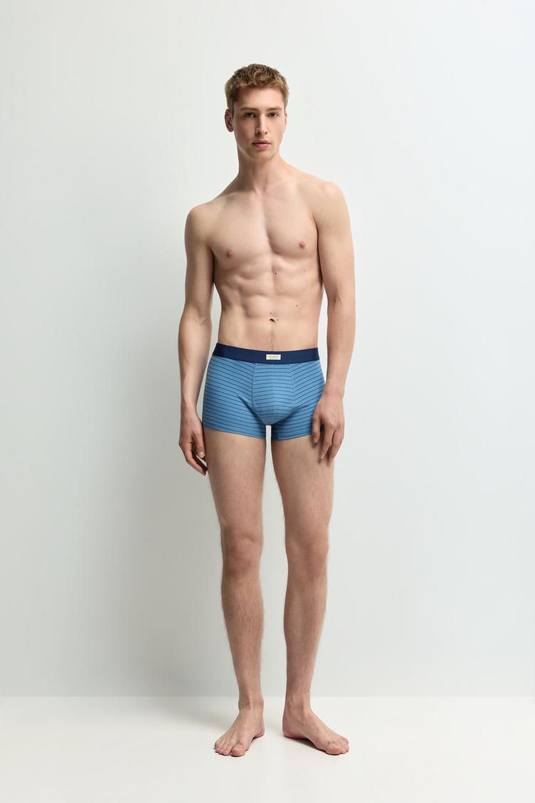Striped Boxers (5-Pack) — GREY/BLUE