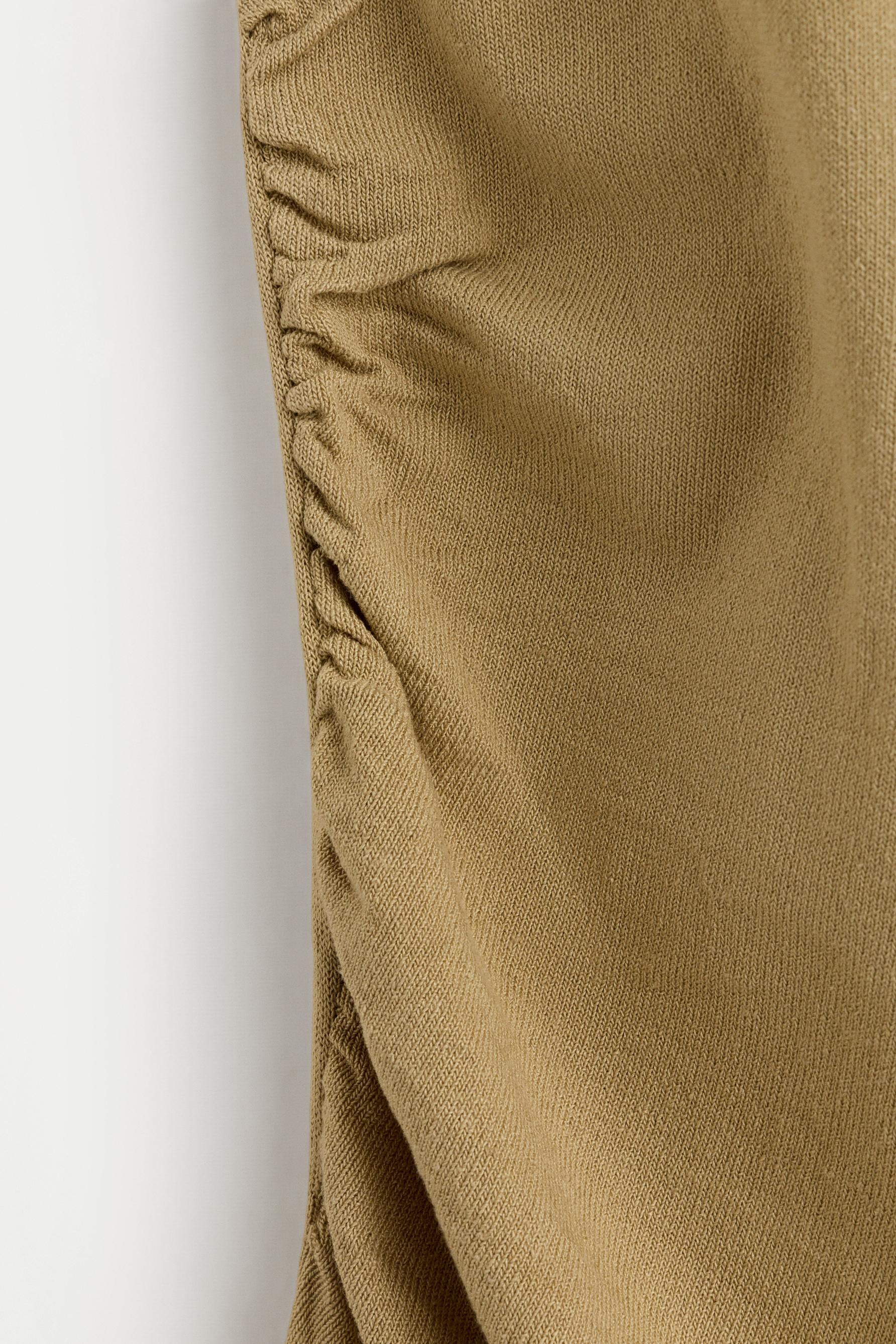 Asymmetric knit top — PALE KHAKI