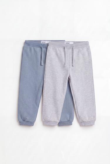 Pack of 2 plush trousers — GREY MARL 1