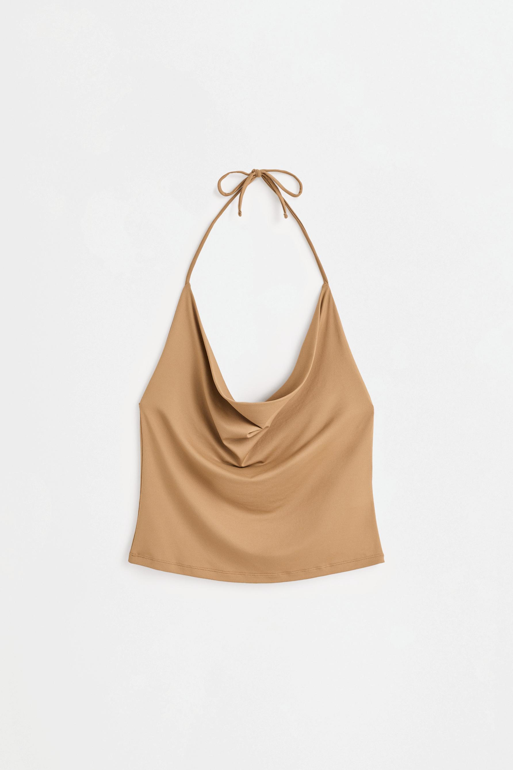 Draped halter top — MUSTARD