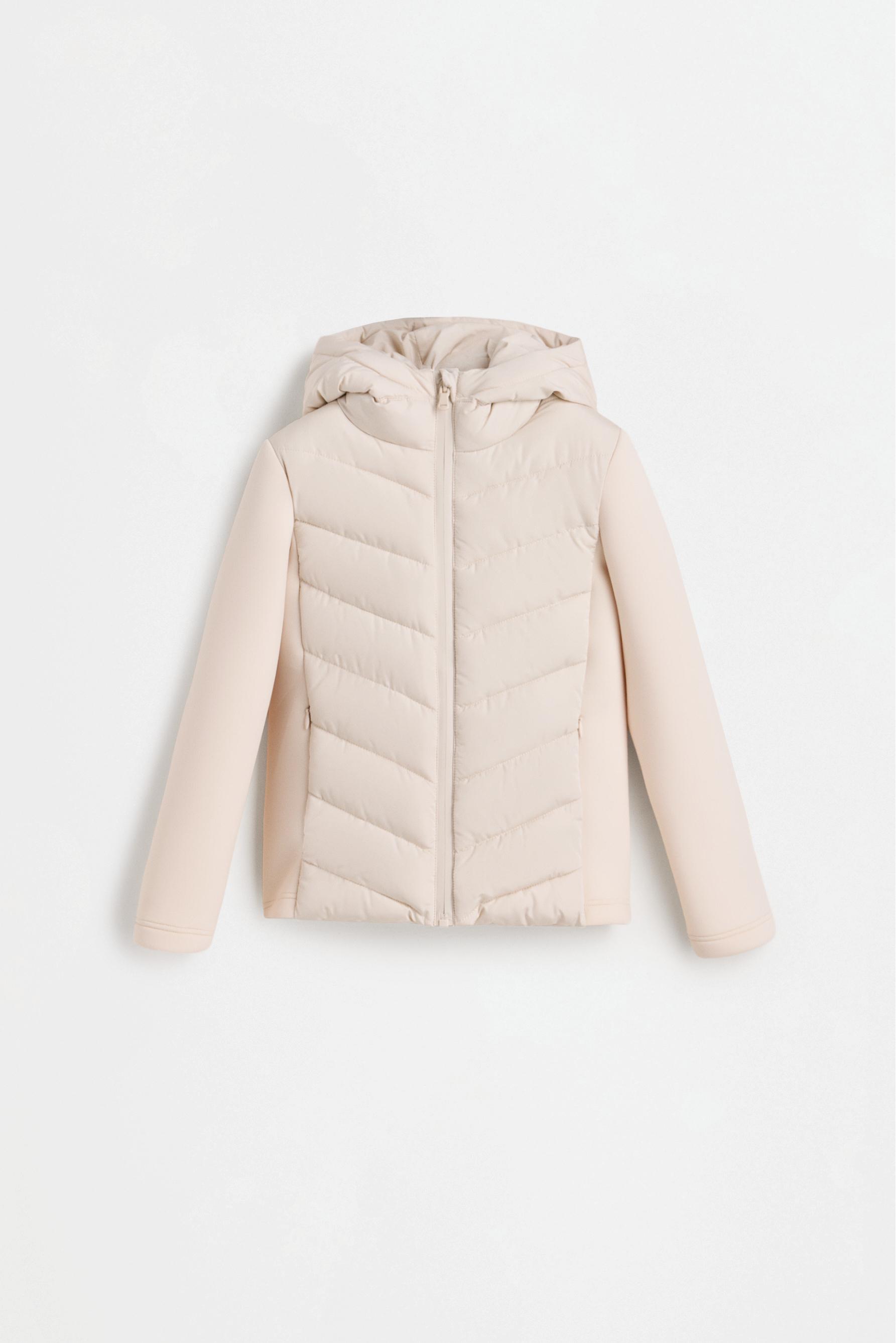 Cazadora acolchada mangas efecto neopreno