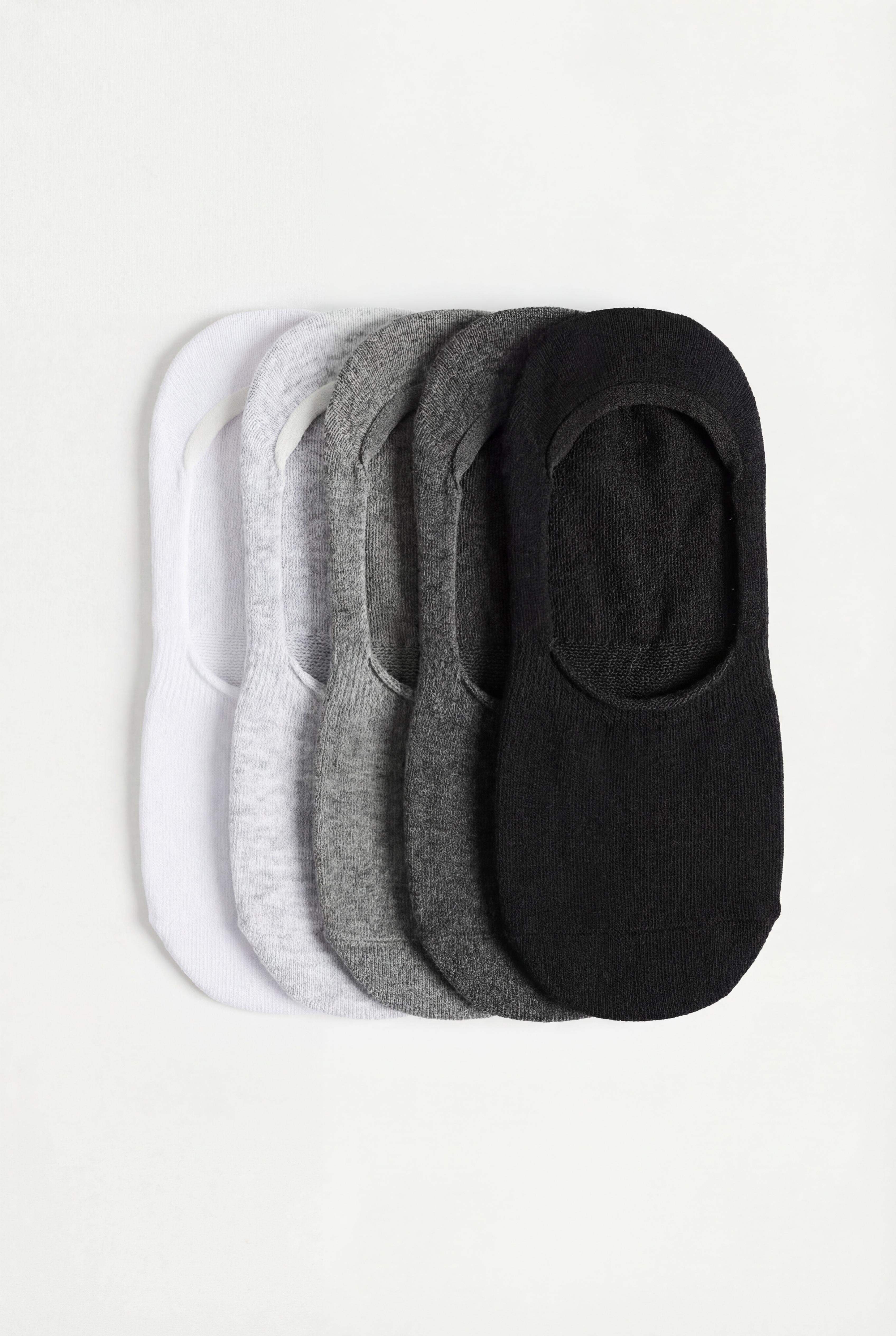 Basic No-Show Socks (5-Pack) — GREY