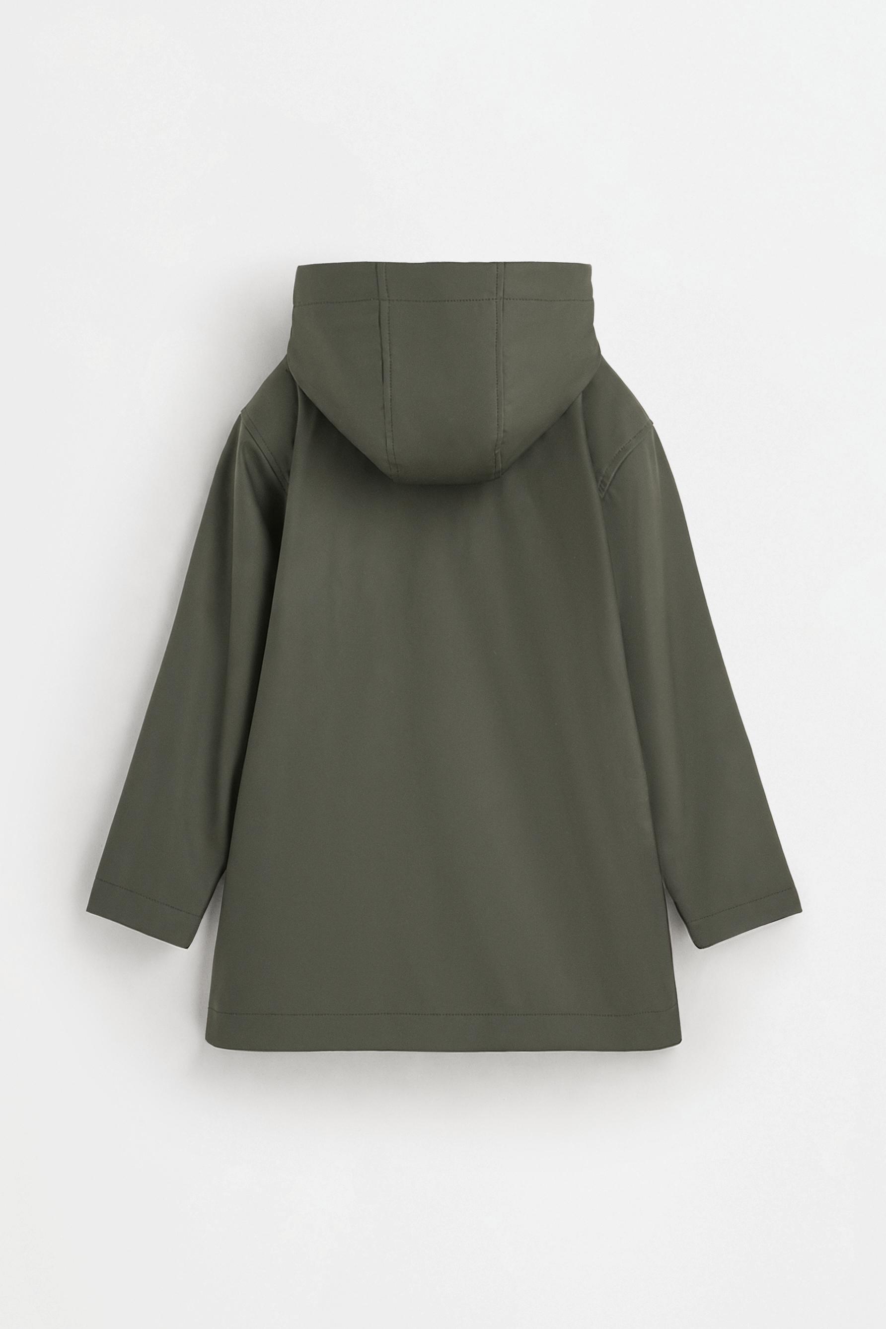 Long rubberised parka — KHAKI