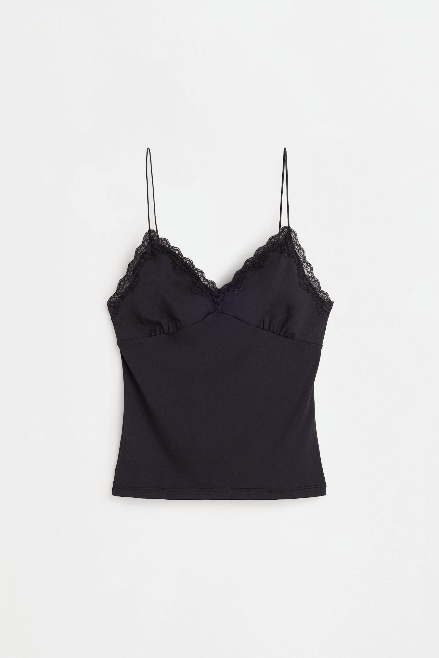 Lace camisole — BLACK