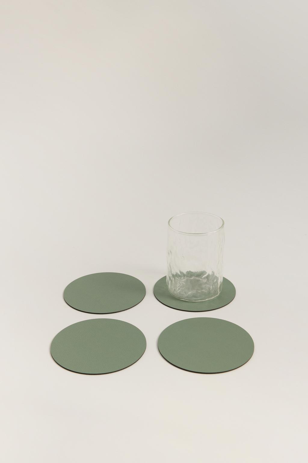 Pack 4 posavasos piel 11 cm