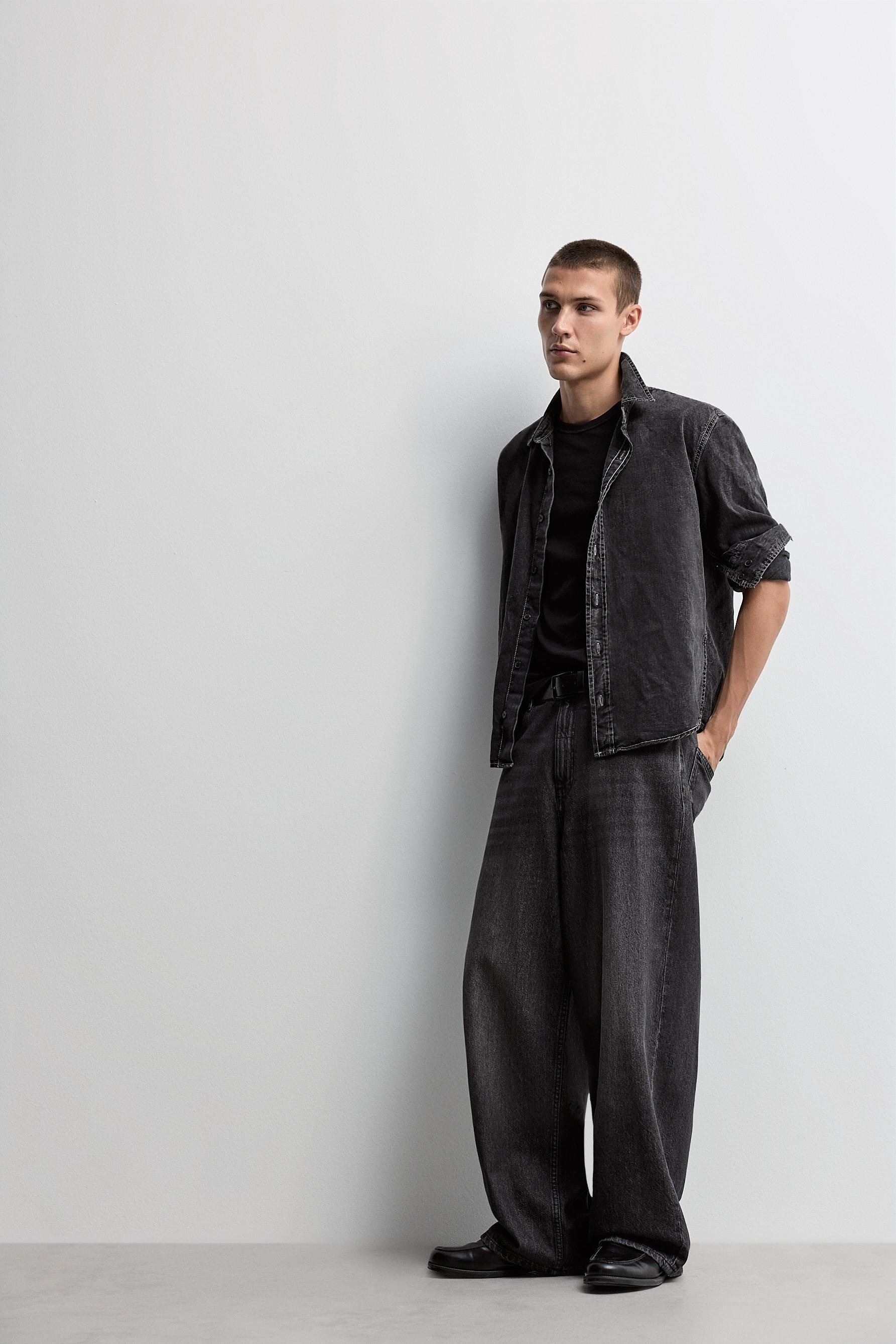 Wide-leg jeans — FADED BLACK