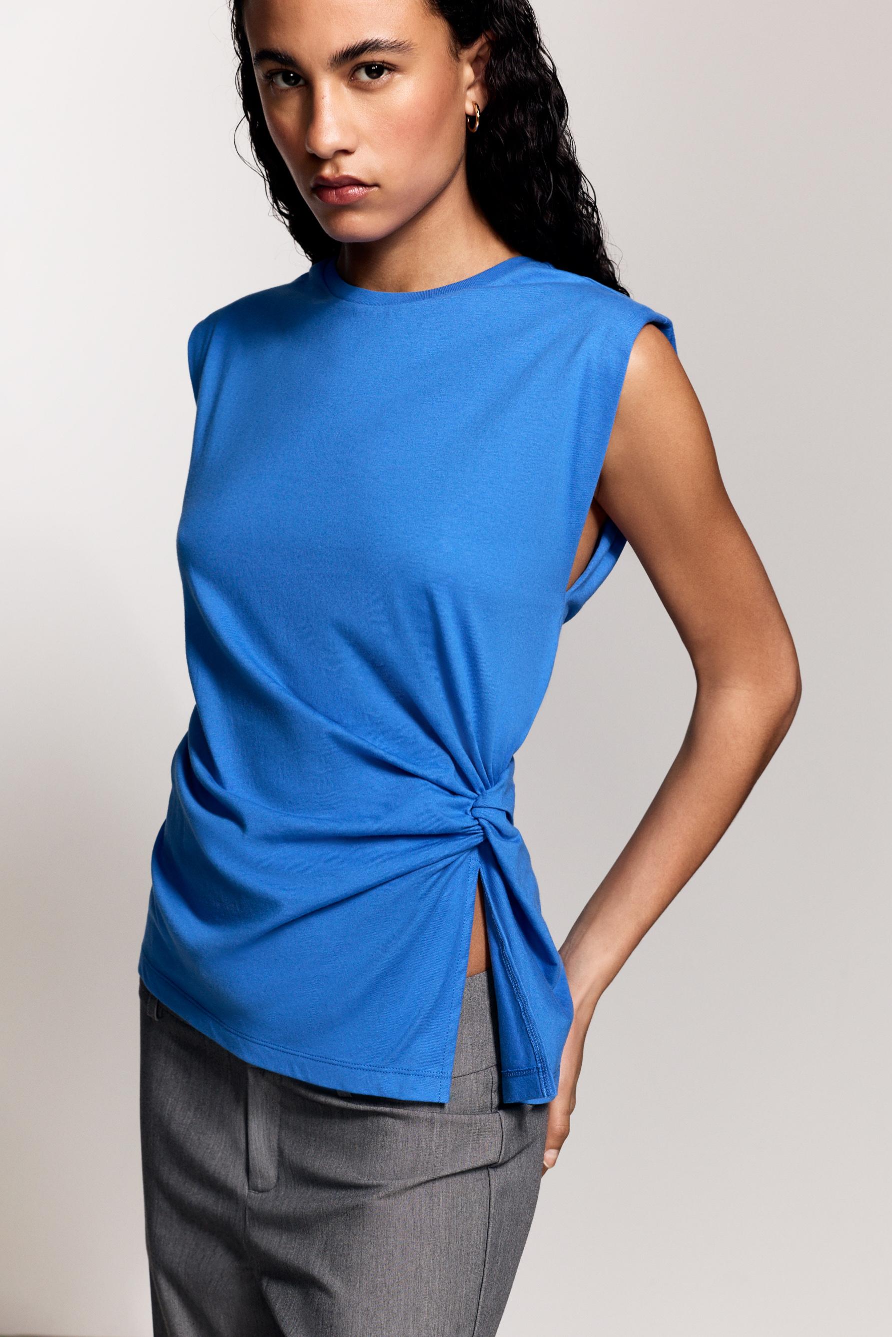 Knotted T-shirt — DEEP BLUE