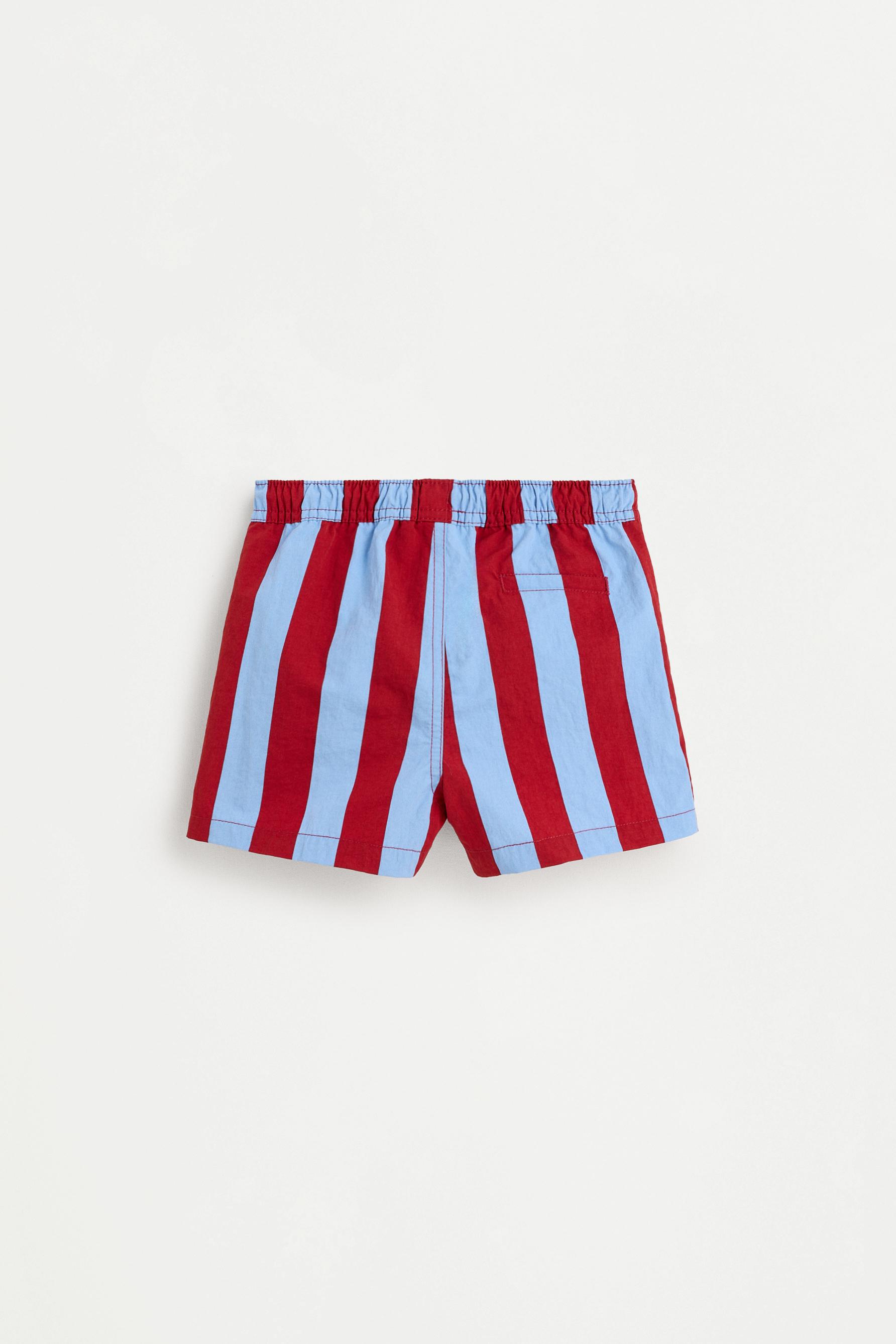 Baby Boy | Burgundy striped swimsuit — FUCHSIA