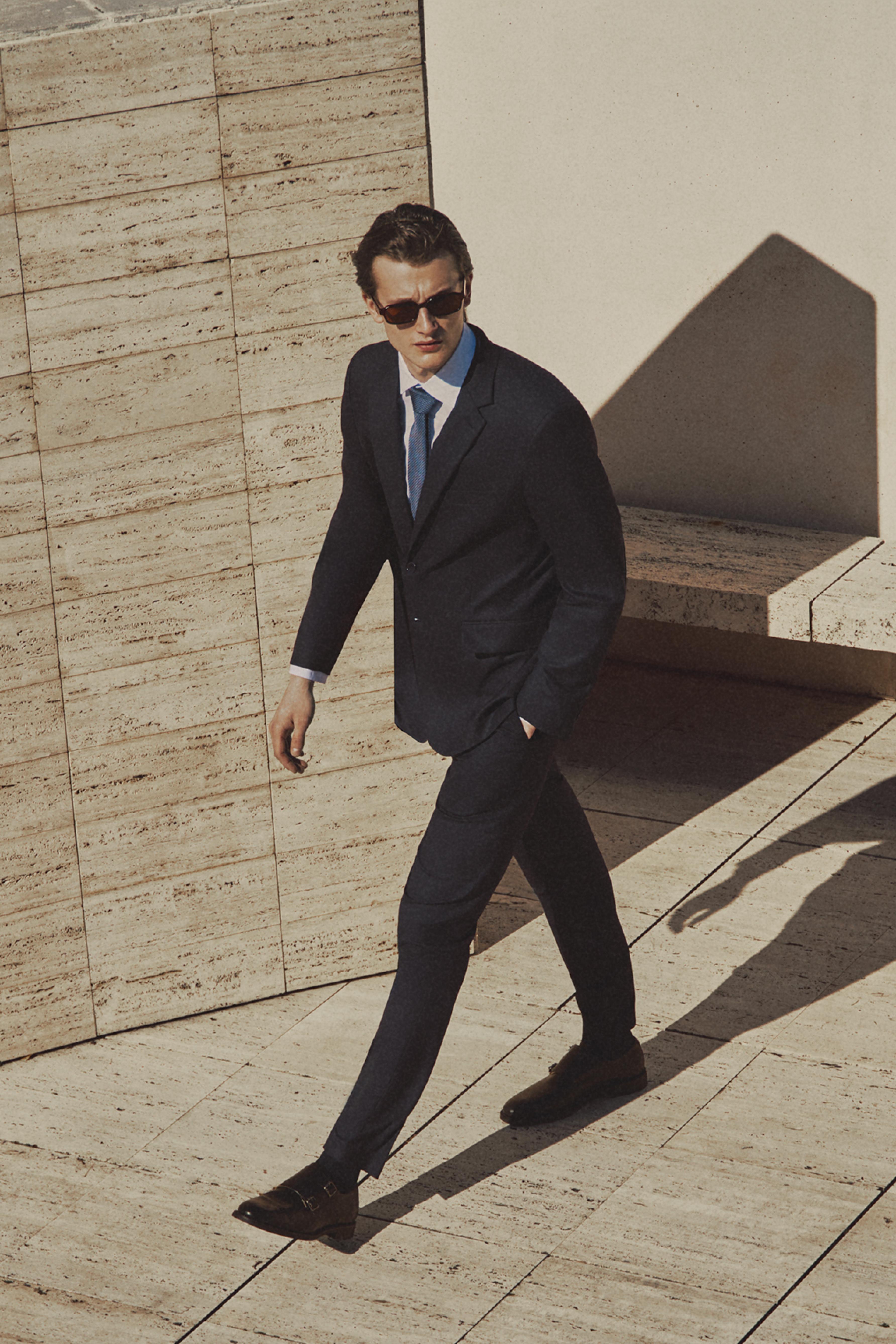 Slim fit suit trousers — NAVY