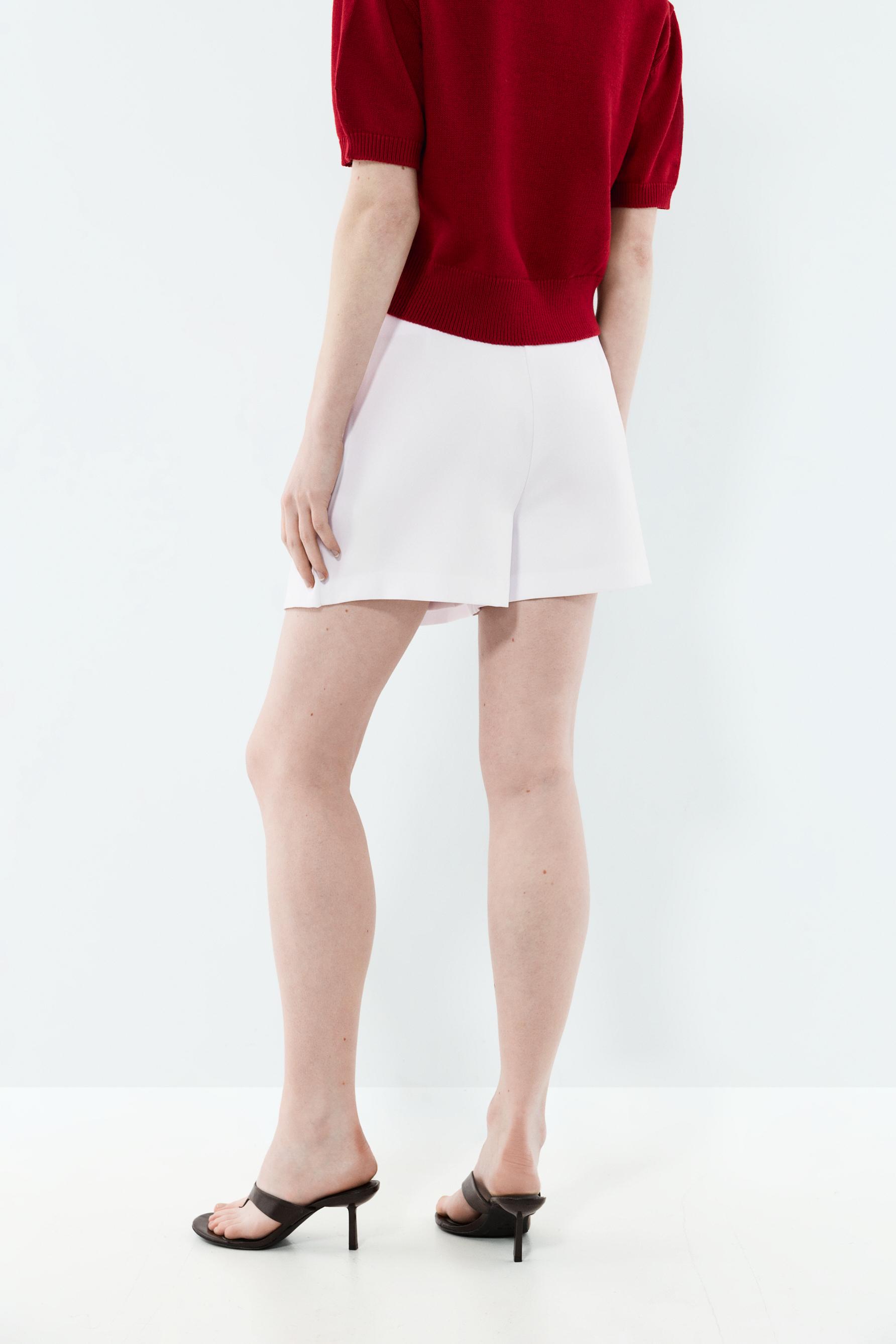 Skort with gold buttons — WHITE
