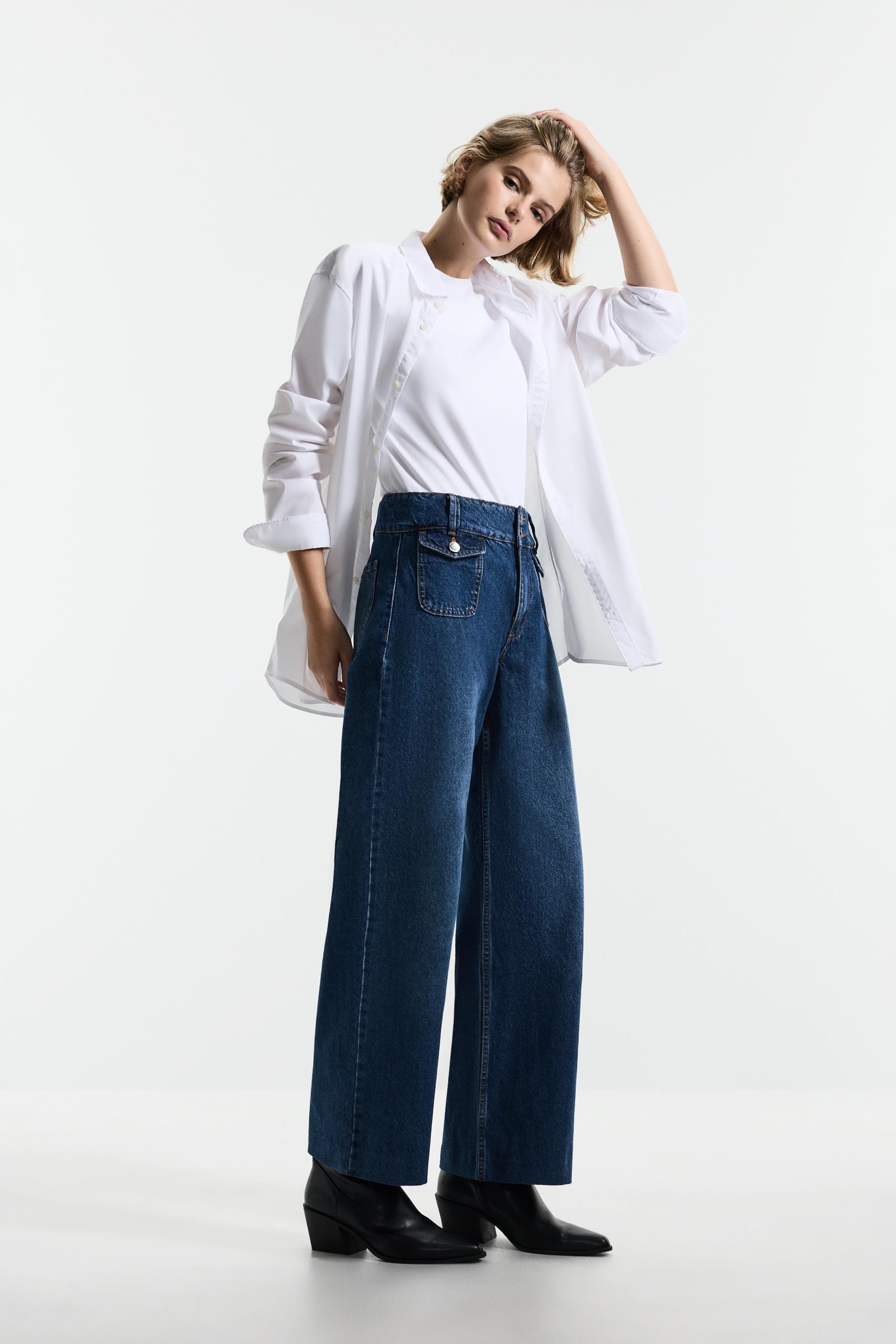 Wide-leg jeans with pockets — PALE INDIGO