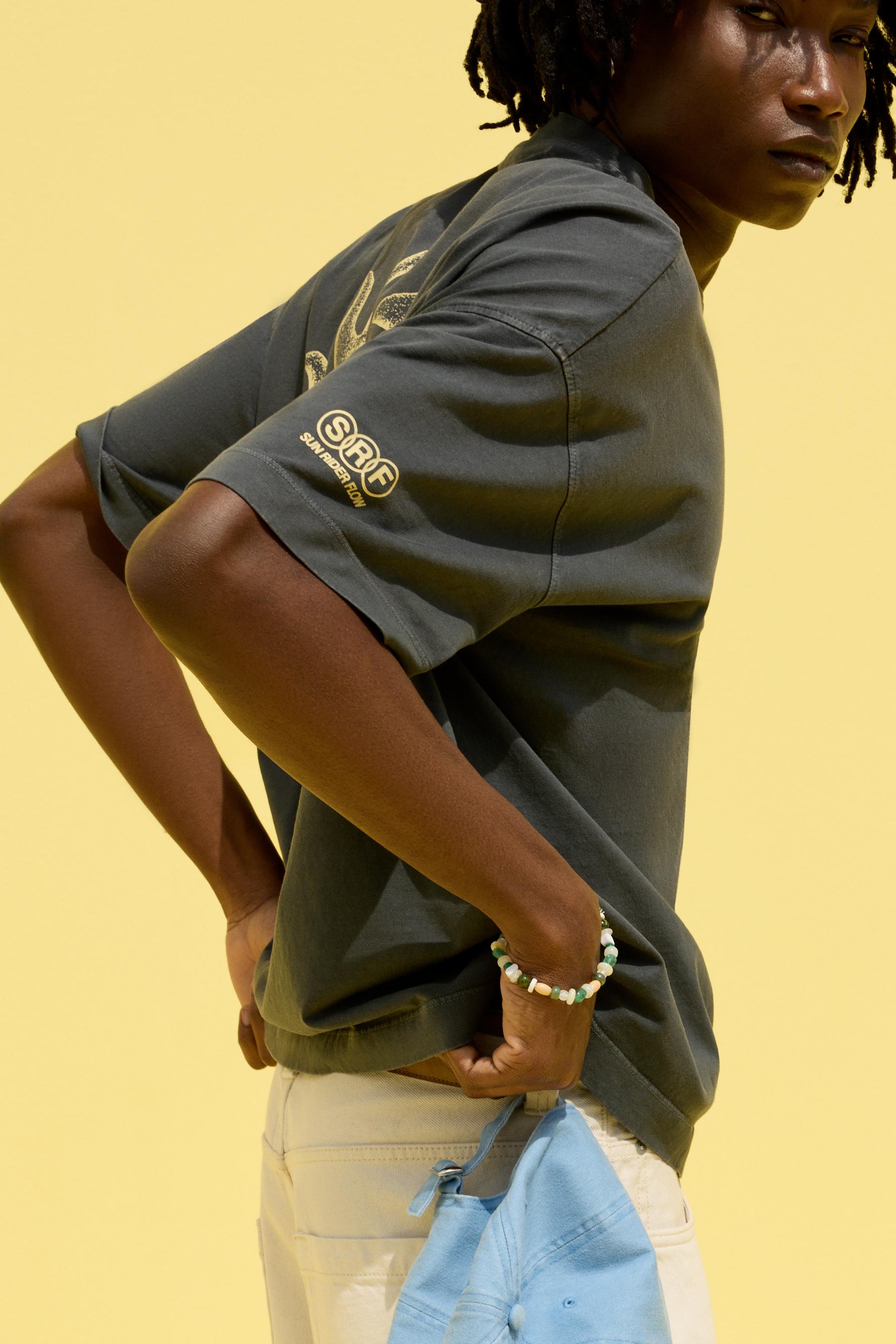 Faded effect printed T-shirt — LEAD