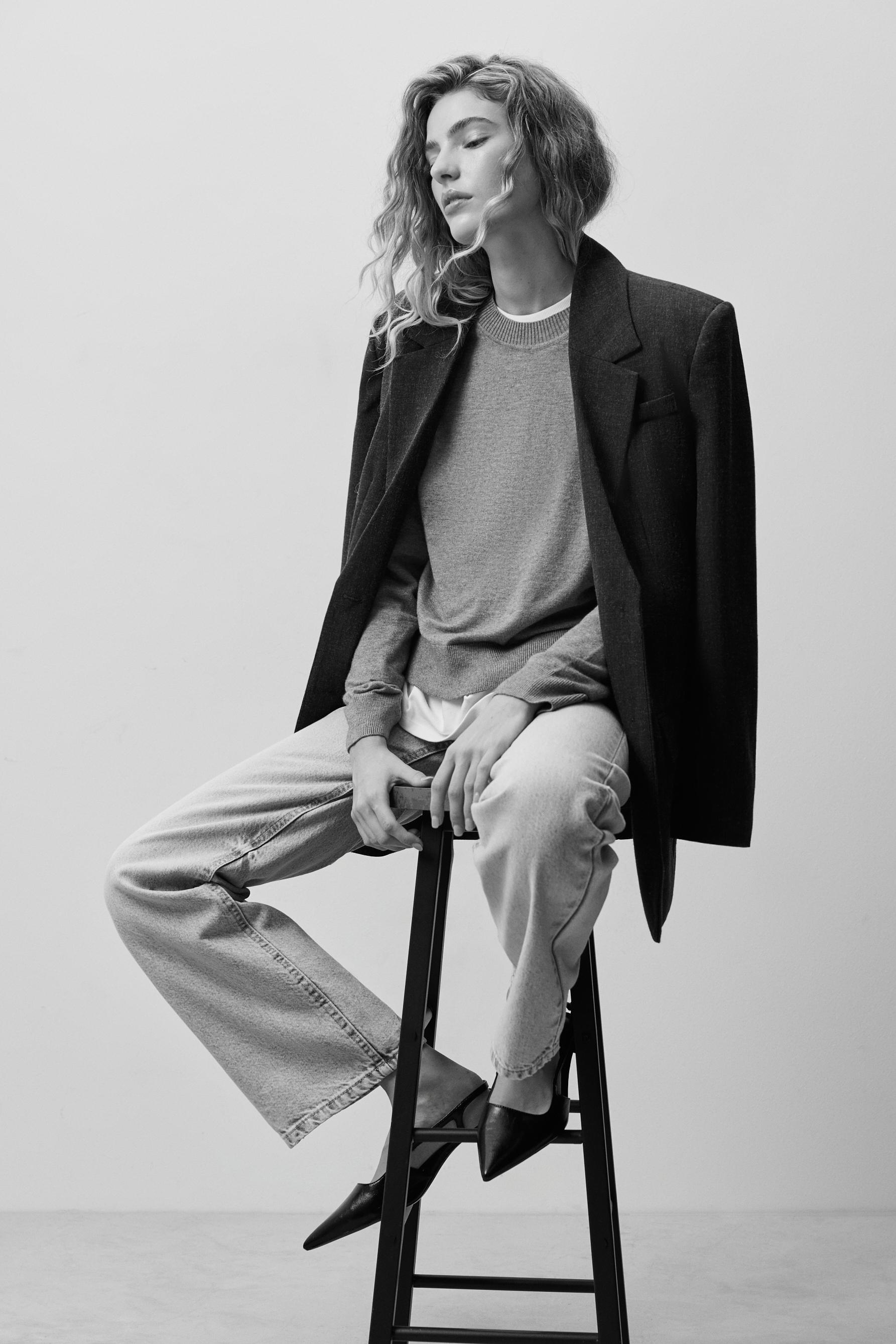 Round neck sweater — GREY MARL