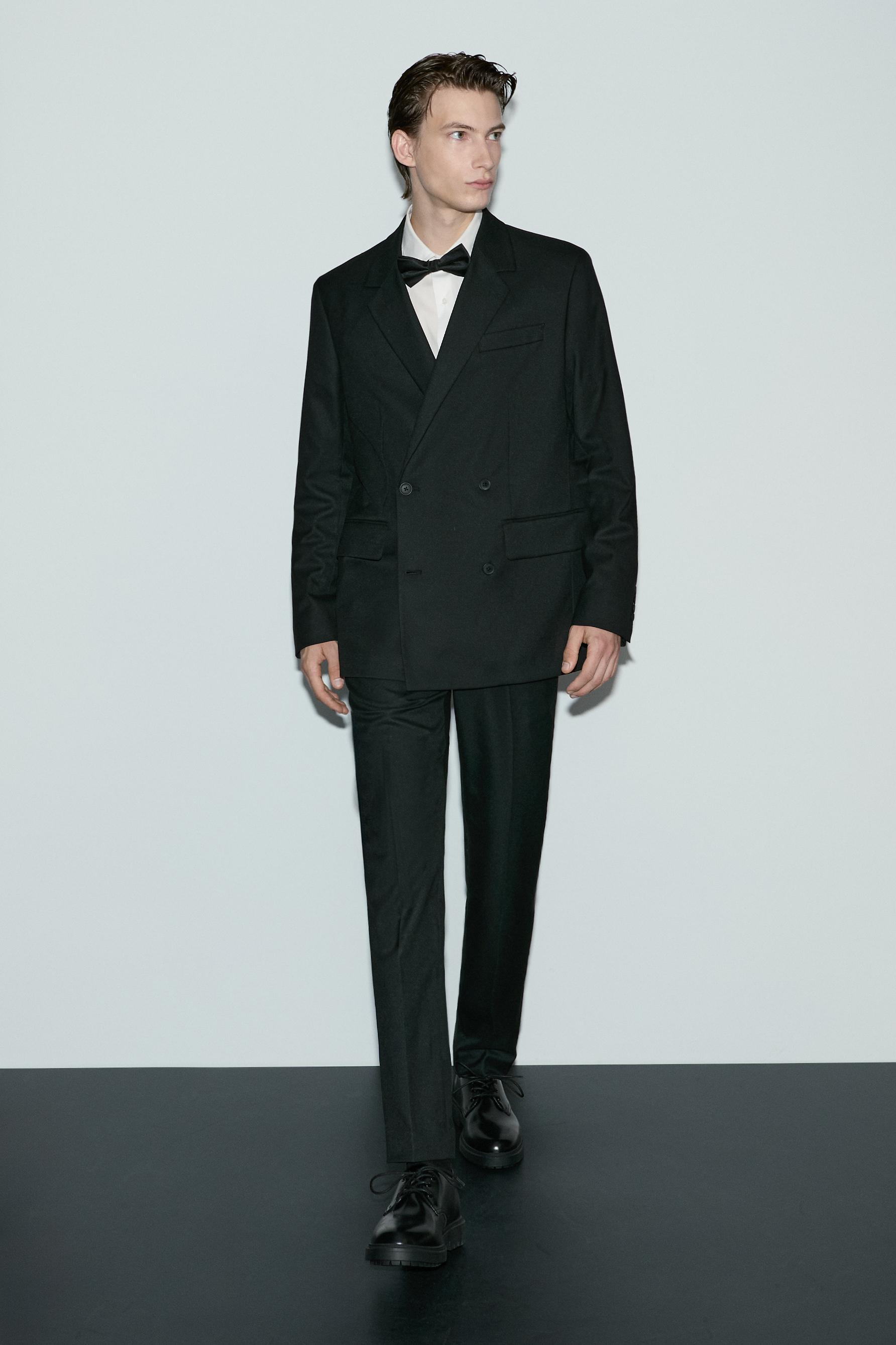 Slim fit suit trousers — BLACK