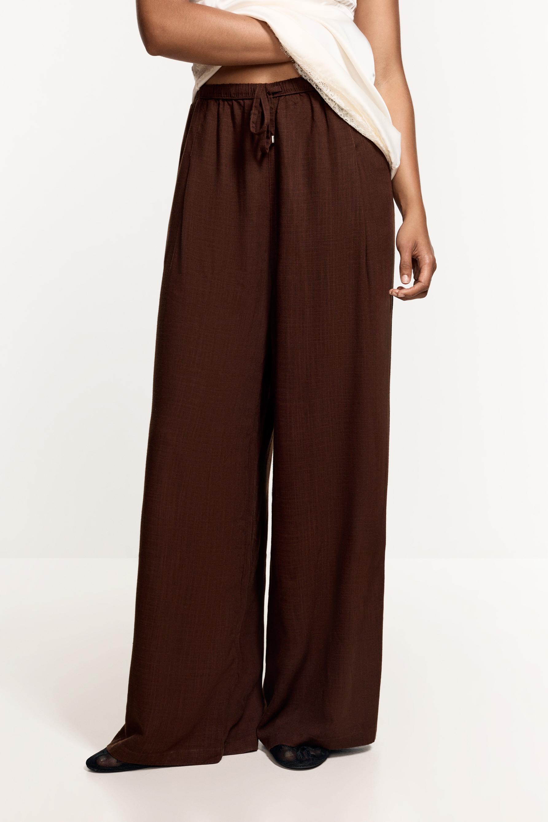 Lightweight wide-leg jeans — BROWN MARL