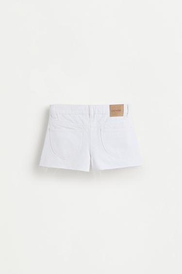 Frayed denim shorts — WHITE 2