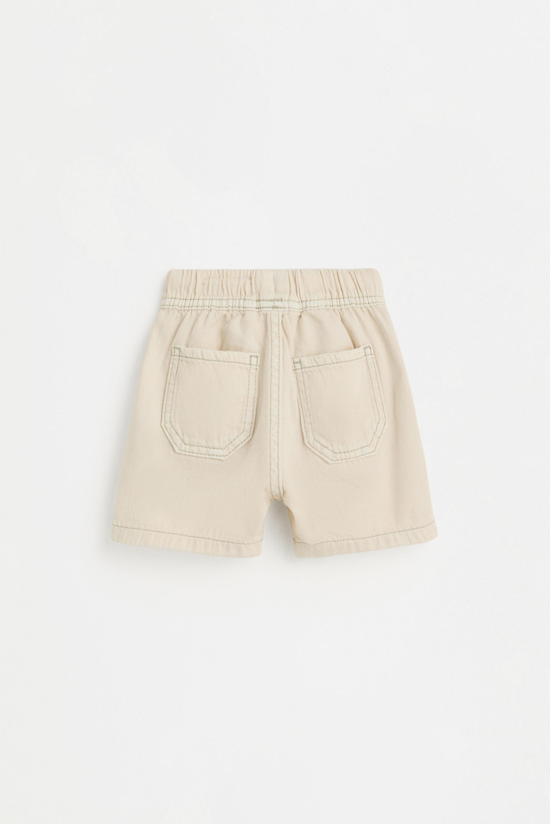 Denim jogger Bermuda shorts — ECRU