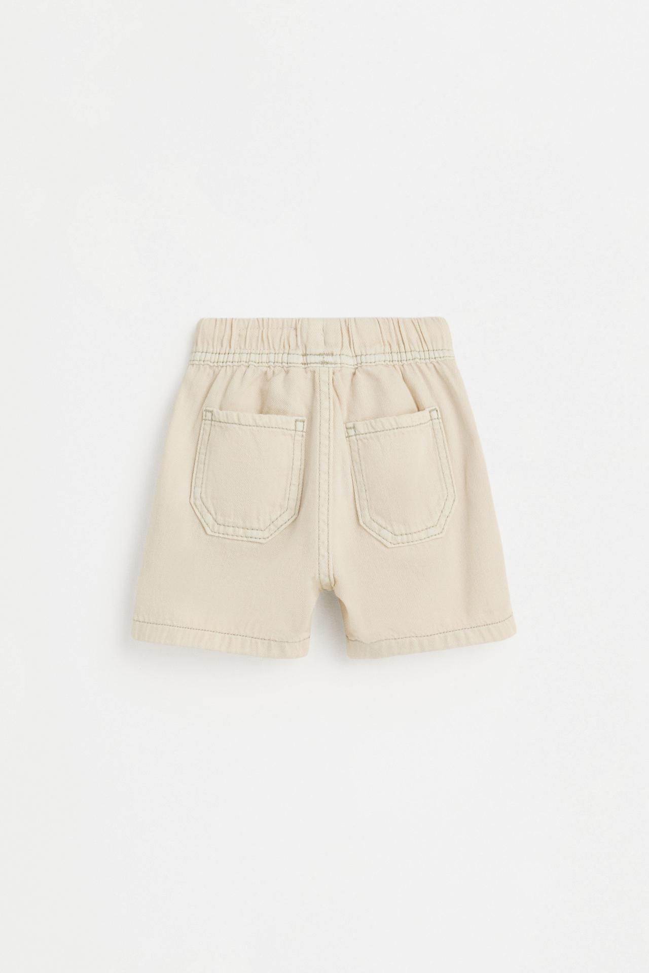 Denim jogger Bermuda shorts — ECRU