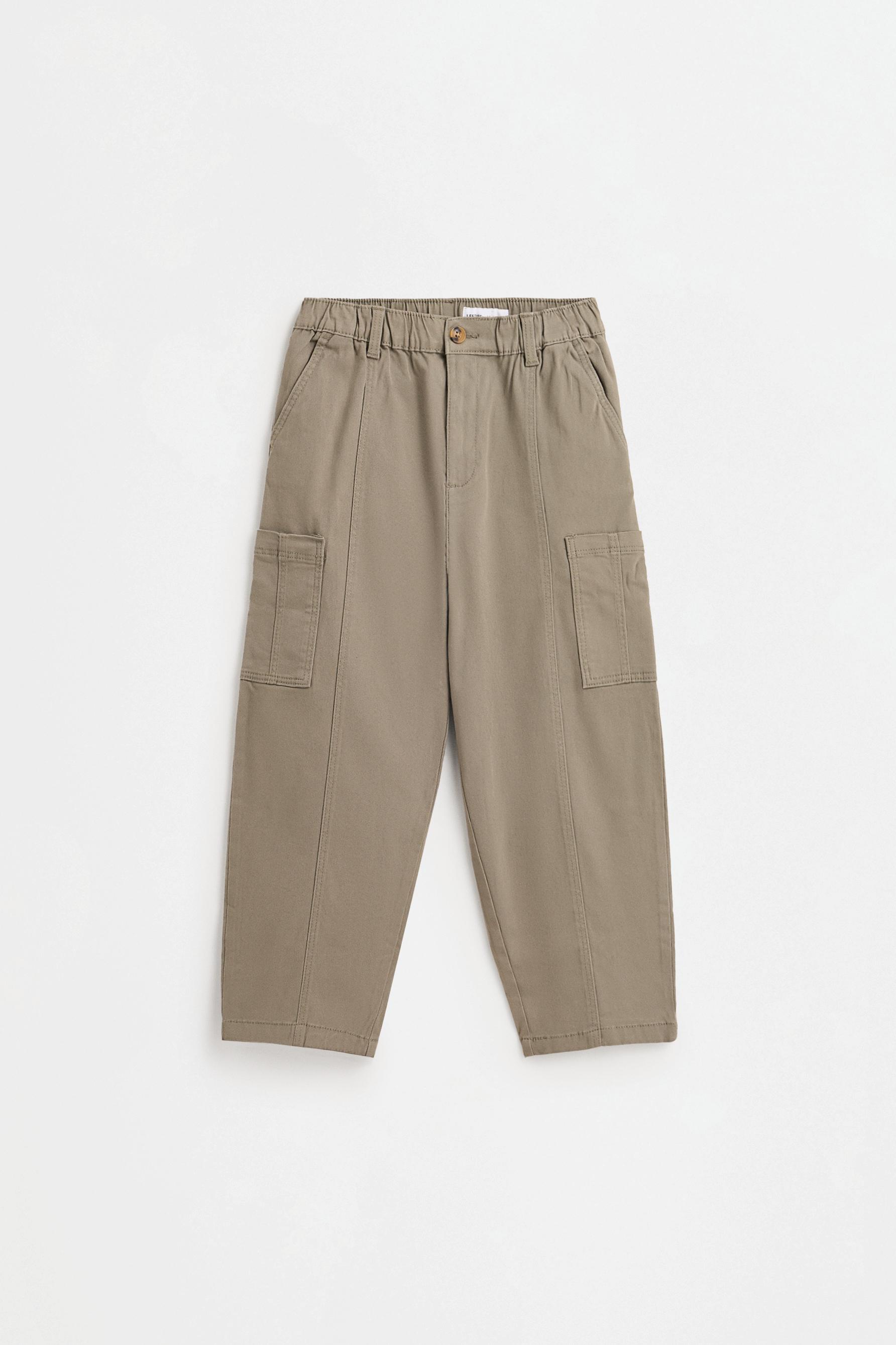 Balloon fit cargo trousers — PALE KHAKI